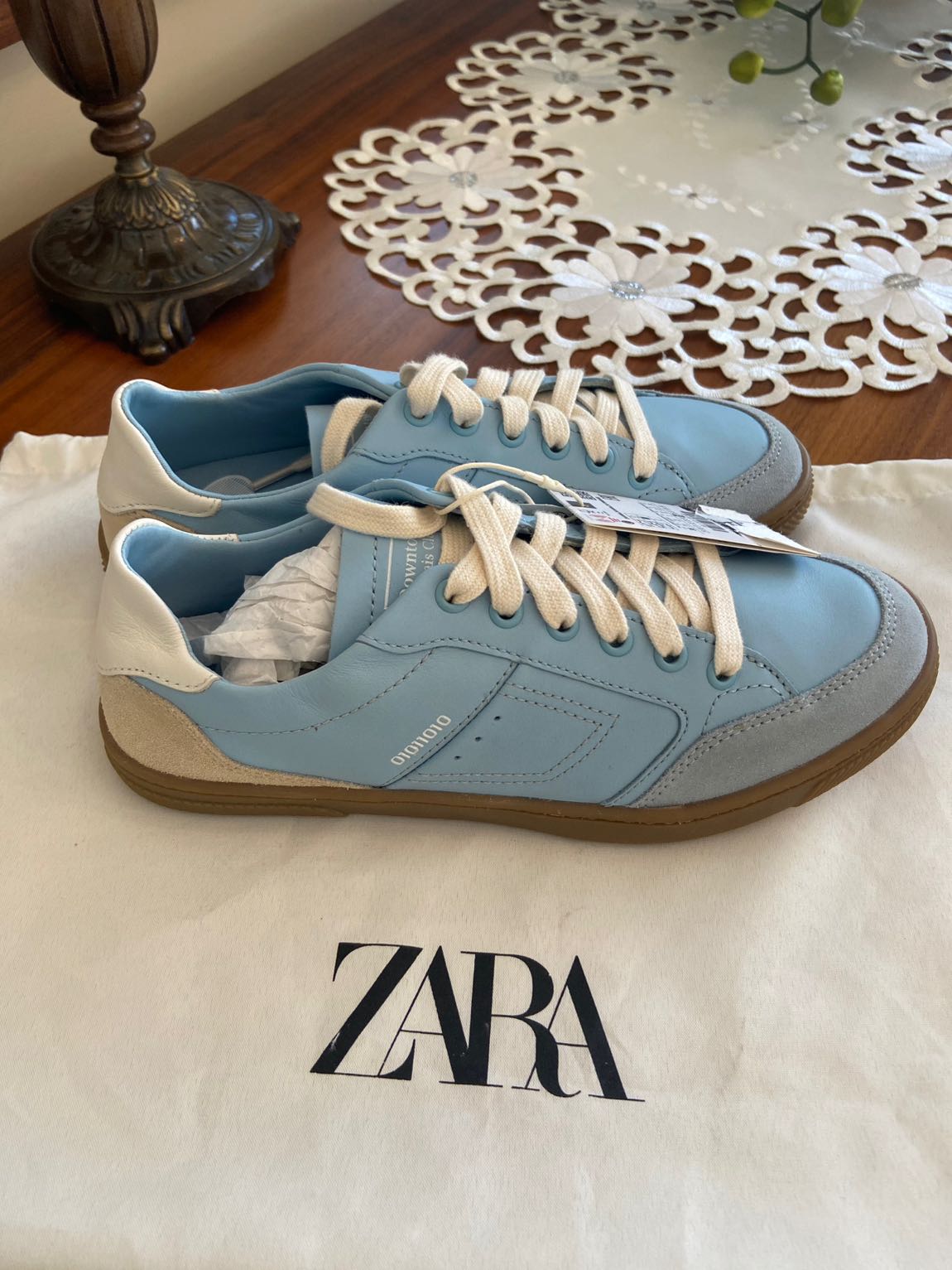 Zara %100 Deri Mavi Sneaker — görsel 6/11