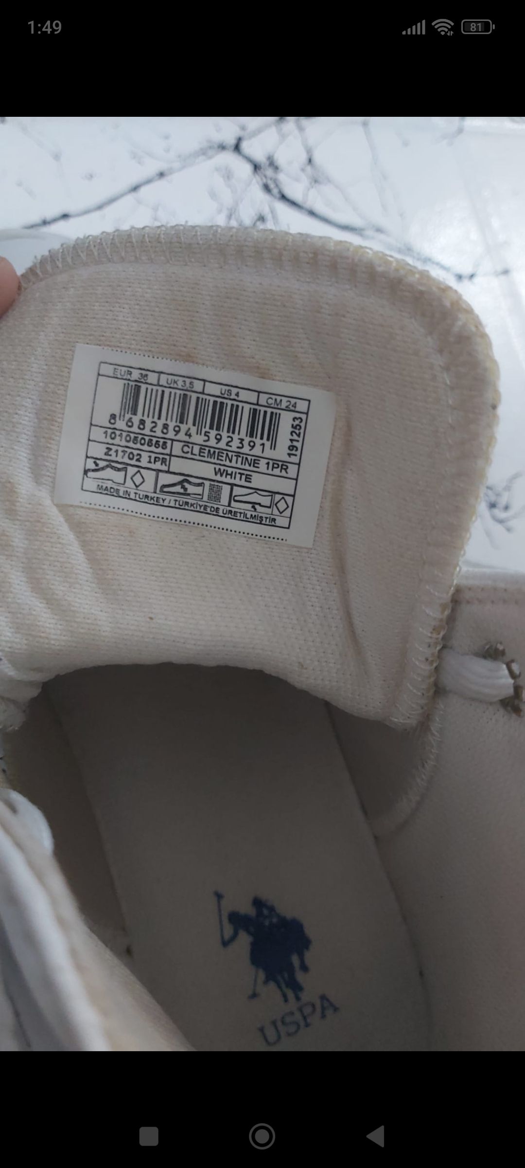 US Polo Assn Beyaz Sneaker — görsel 4/5