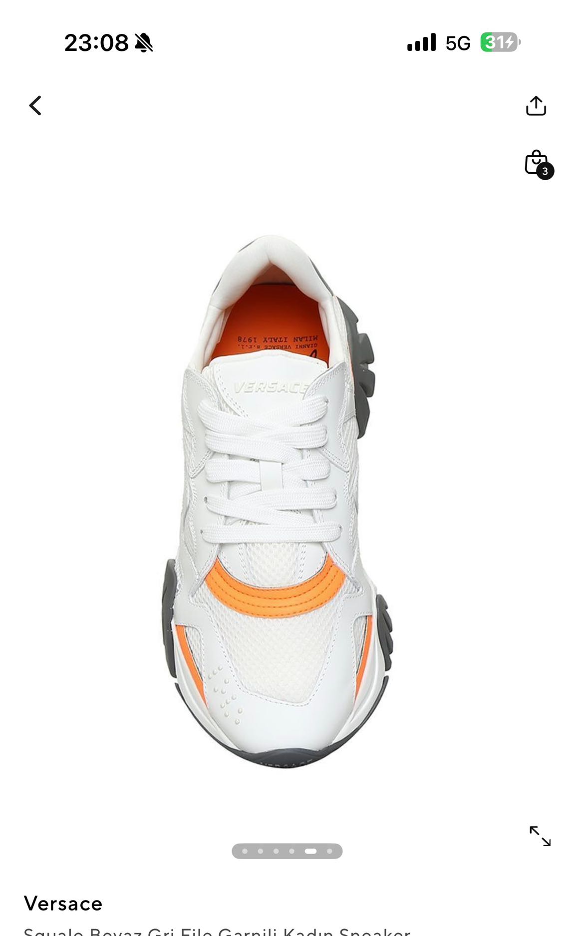 Versace Beyaz Turuncu Sneaker — görsel 3/11