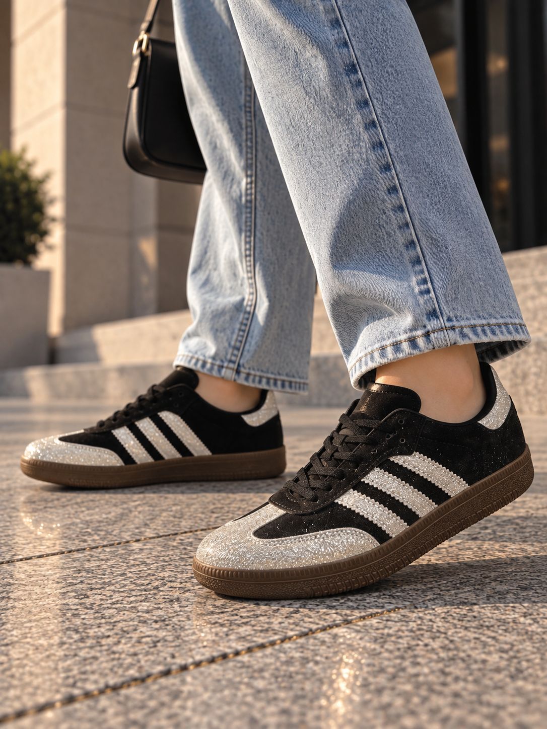 Adidas Samba Siyah Gümüş Simli Kadın — görsel 3/3
