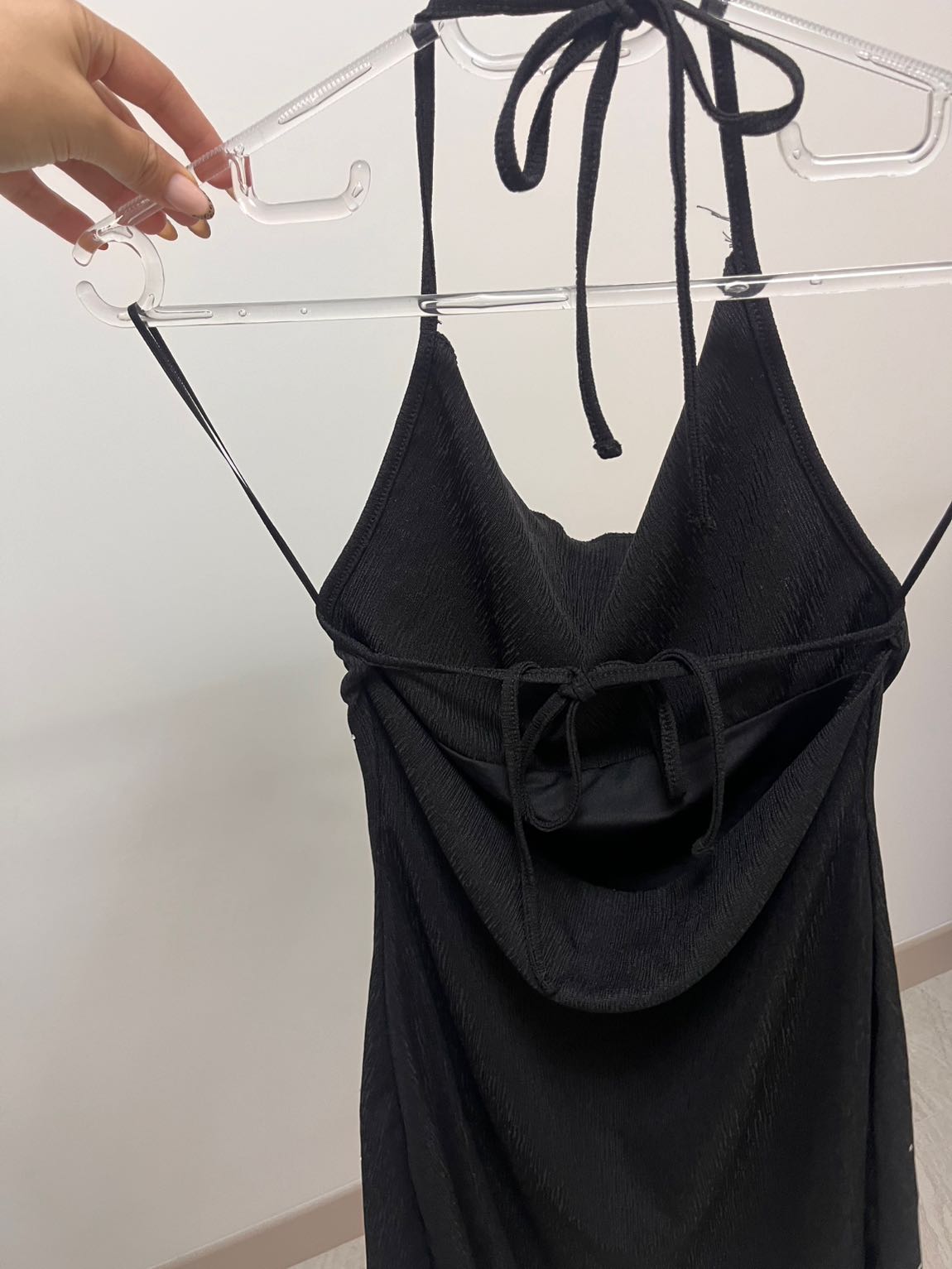 Bershka Siyah Taşlı Kısa Abiye — görsel 3/5