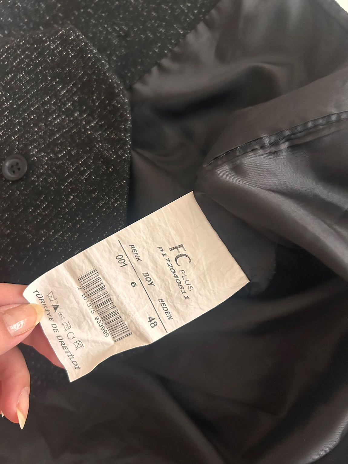 Desenli Siyah yelekli Blazer Ceket — görsel 5/8