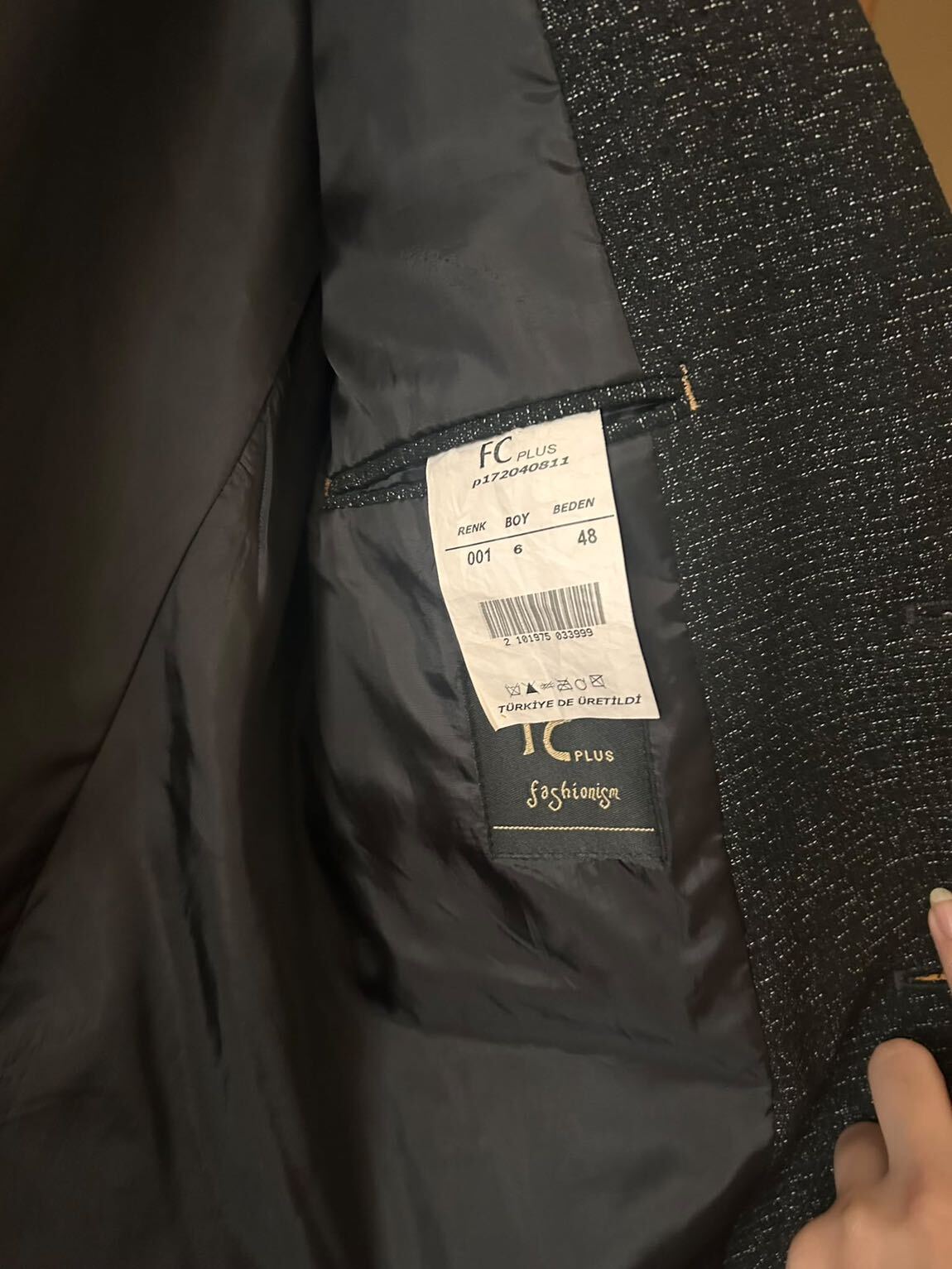 Desenli Siyah yelekli Blazer Ceket — görsel 4/8