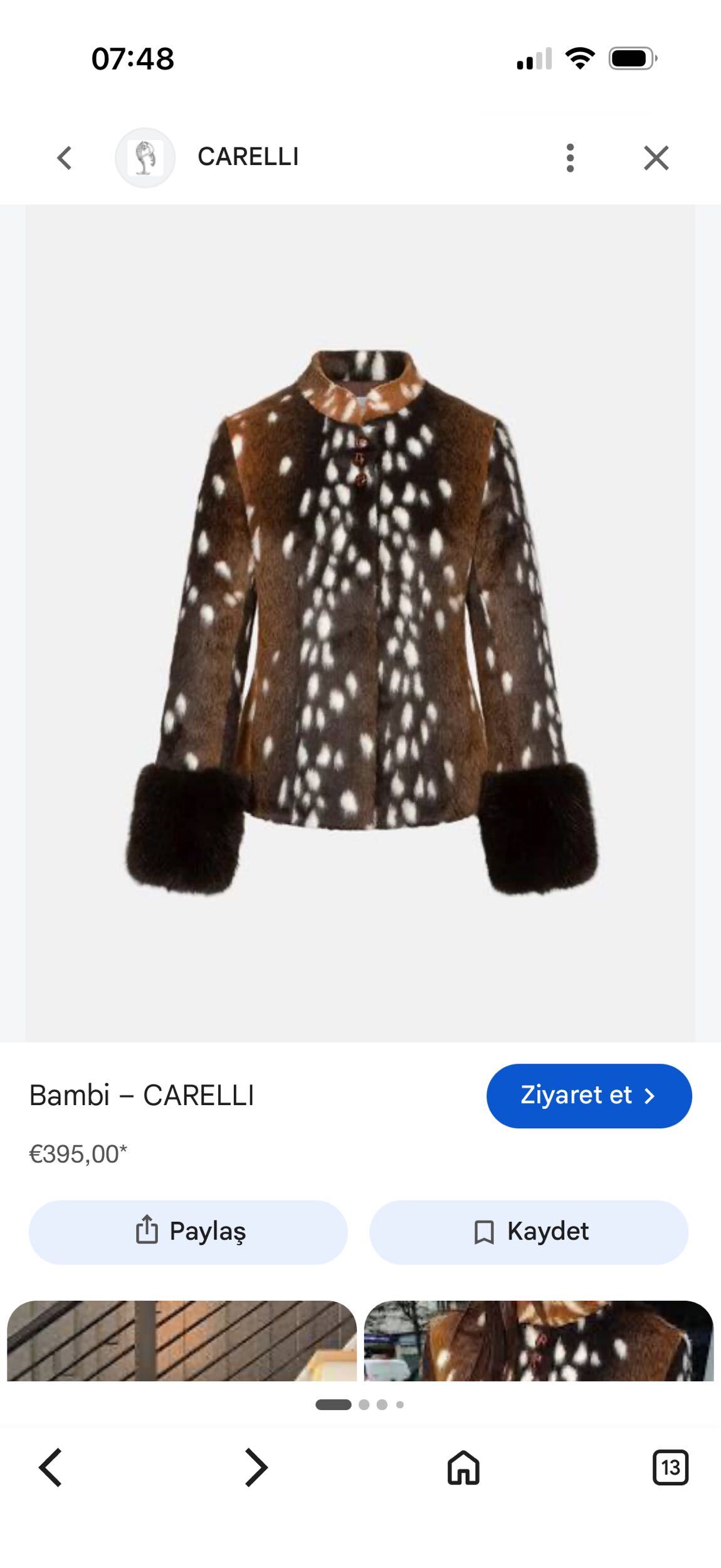 Globelde Viral Bambi Desen Ceket — görsel 2/16