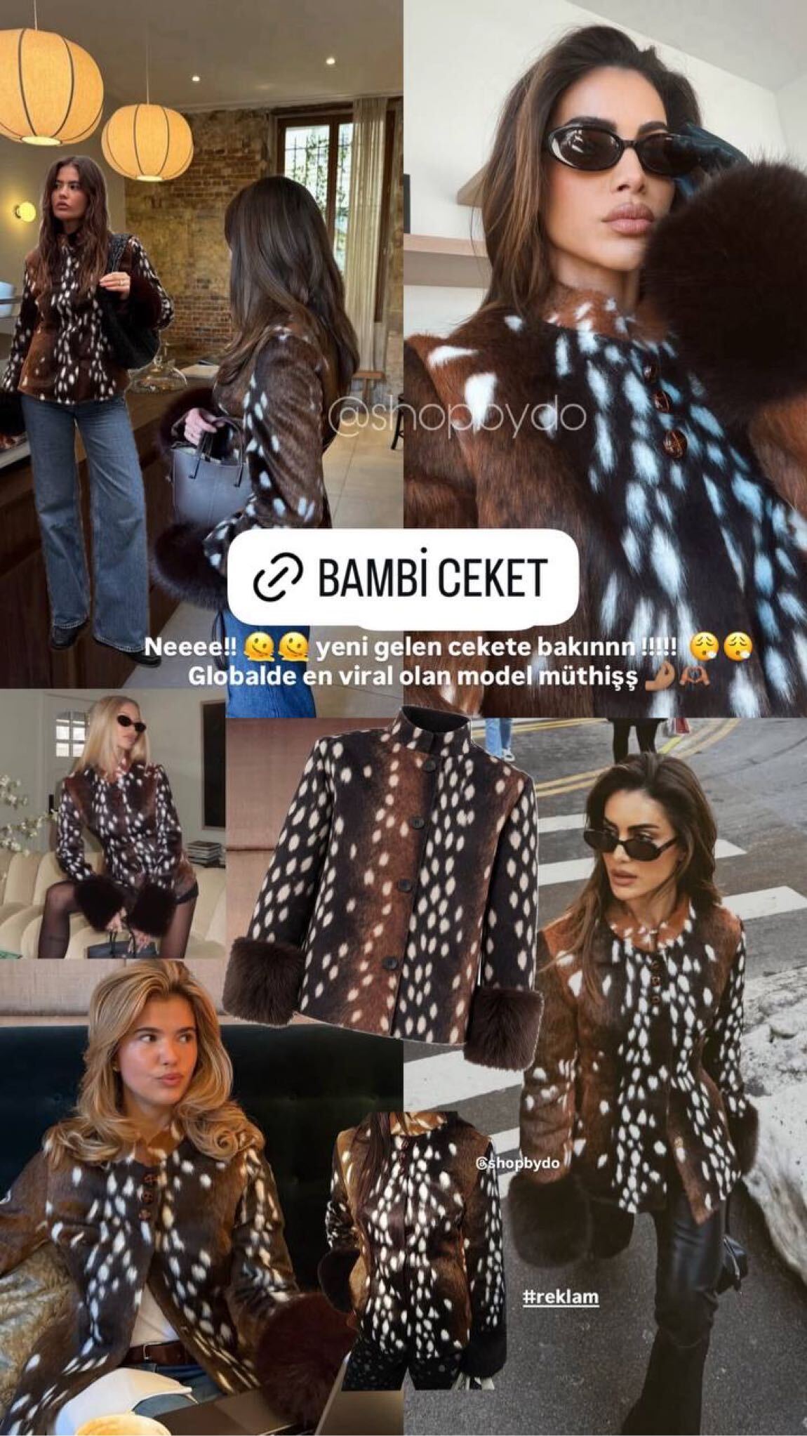 Globelde Viral Bambi Desen Ceket — görsel 15/16