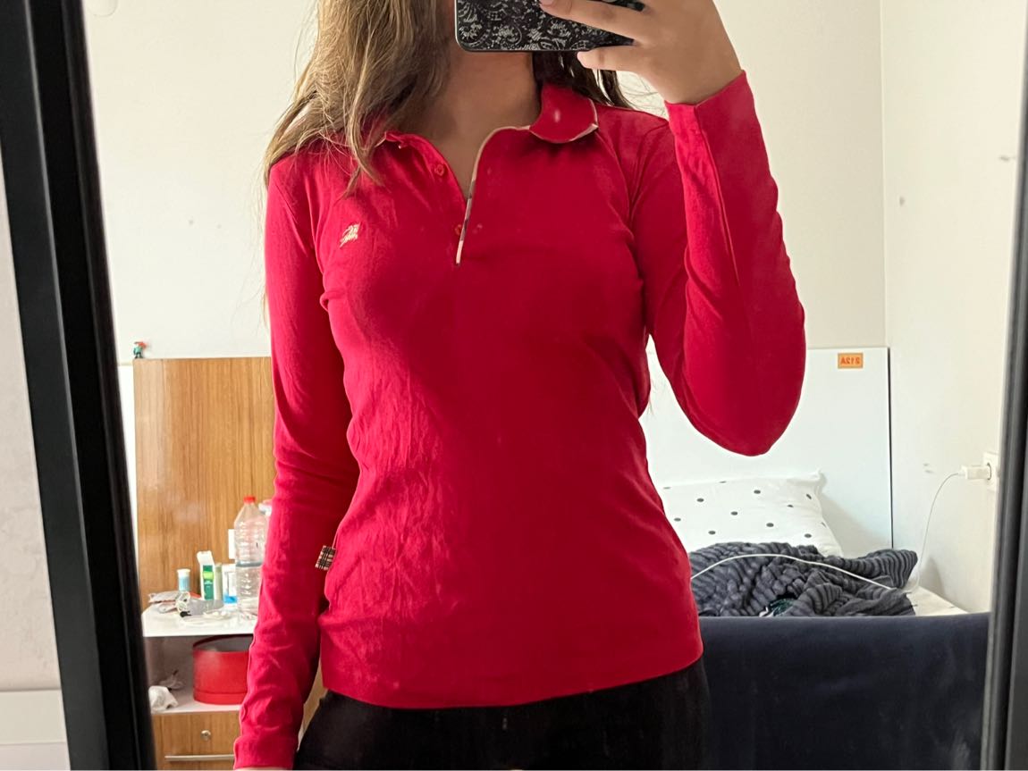 burberry 00s polo yaka fitted uzun kollu — görsel 6/7