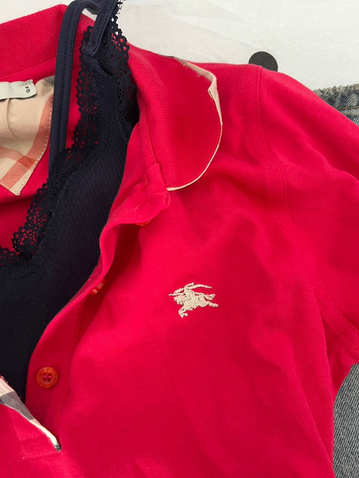 burberry 00s polo yaka fitted uzun kollu — görsel 3/7