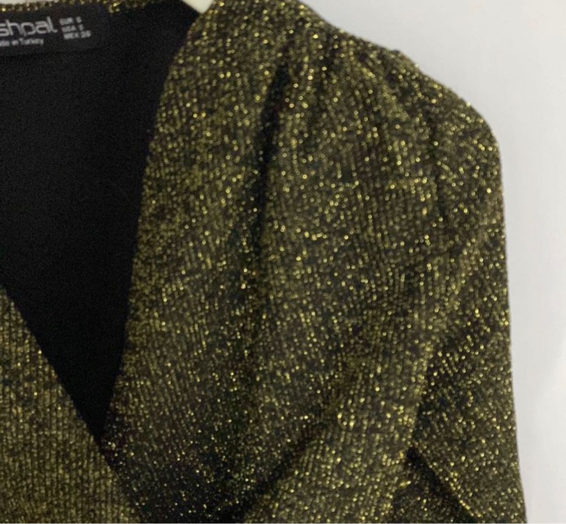Altın Simli Blazer Ceket — görsel 3/3