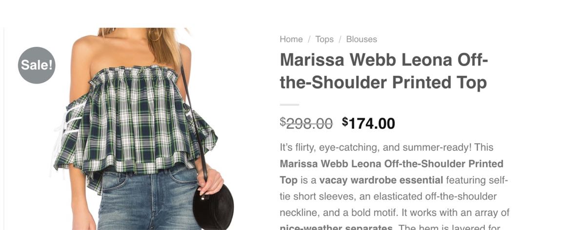 Marissa Webb Ekose Off-Shoulder Bluz — görsel 3/4