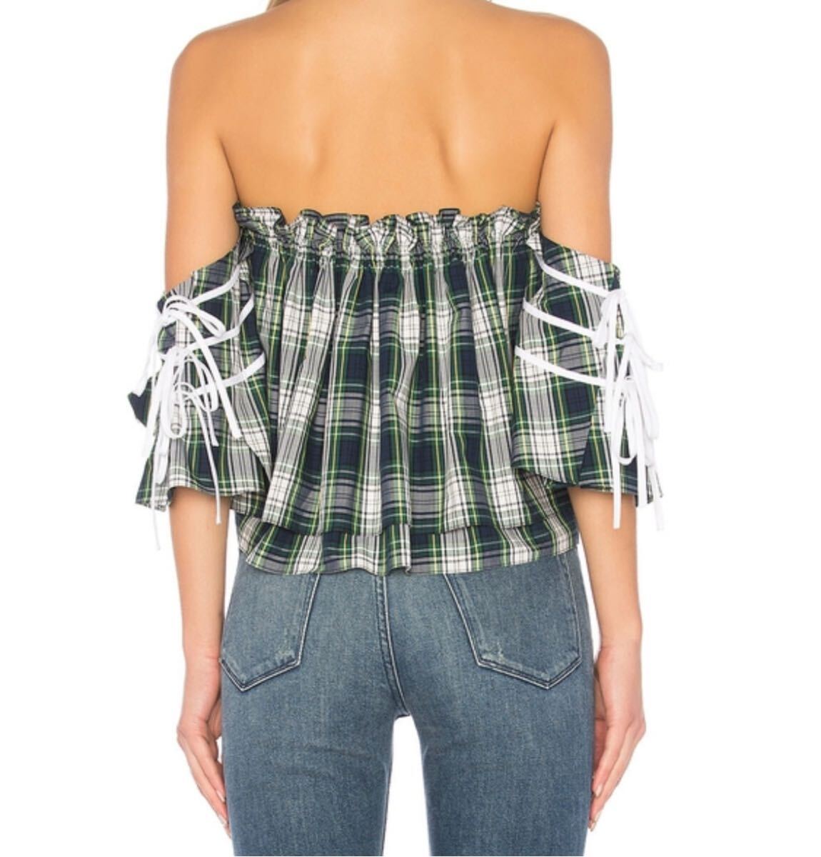Marissa Webb Ekose Off-Shoulder Bluz — görsel 2/4