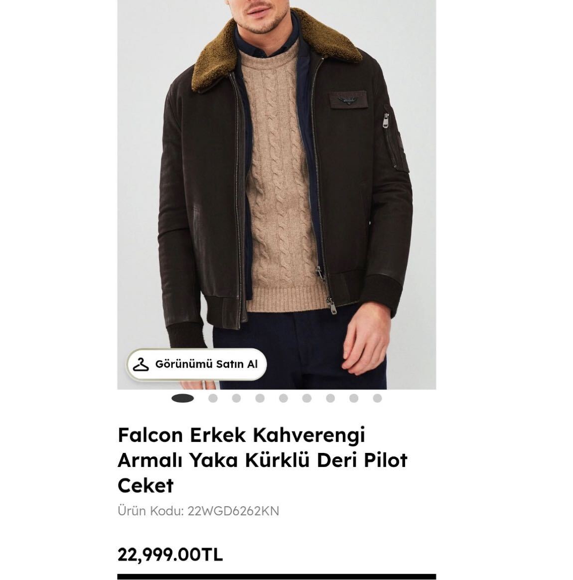 Derimod Aviator pilot deri montu — görsel 5/5