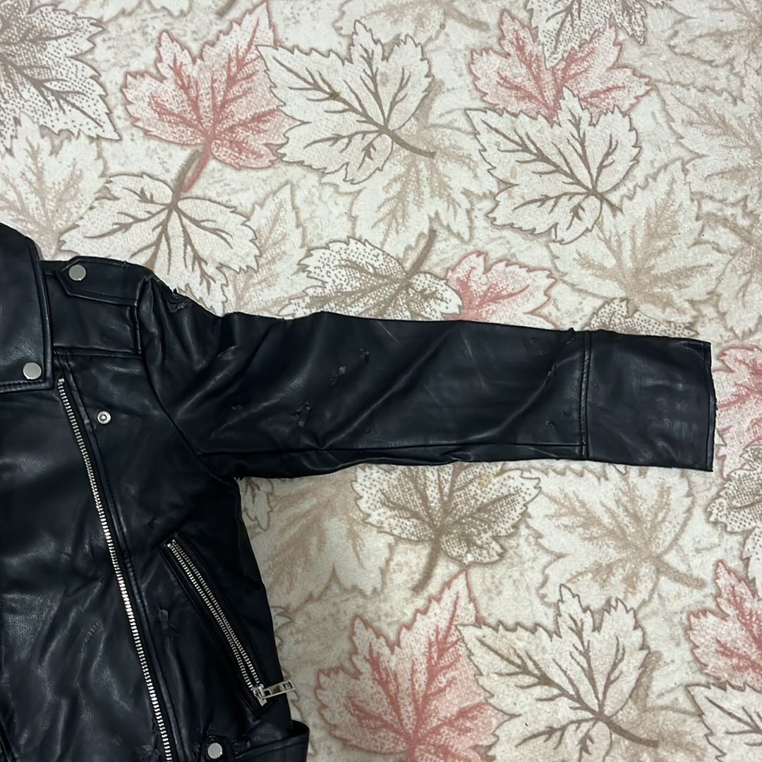 Pull & Bear Siyah Deri Ceket — görsel 4/4