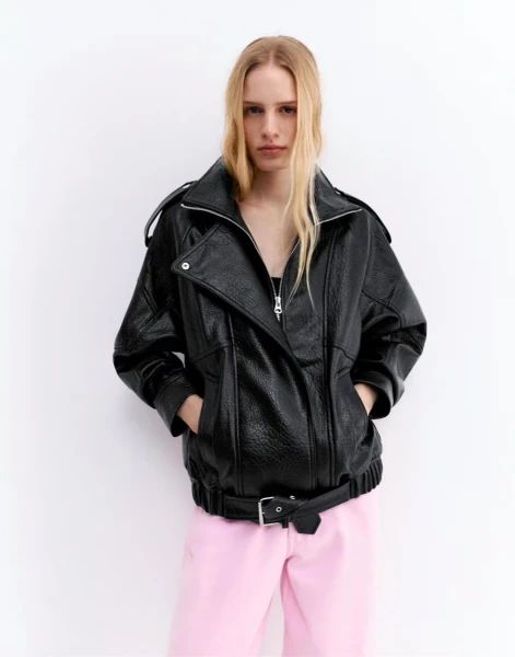 PULL BEAR Deri Ceket — görsel 3/4
