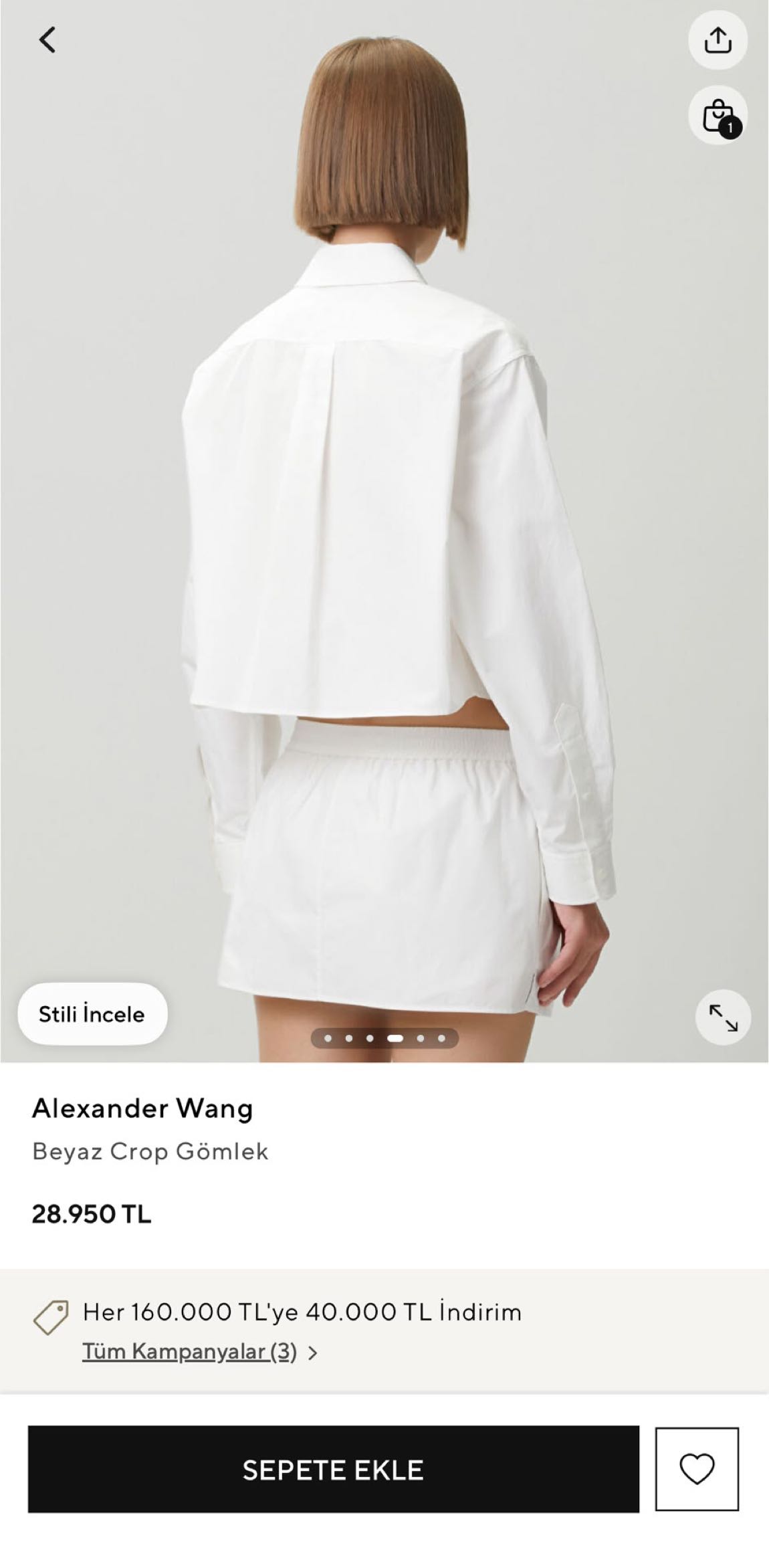 Alexander Wang Crop Gömlek — görsel 4/7