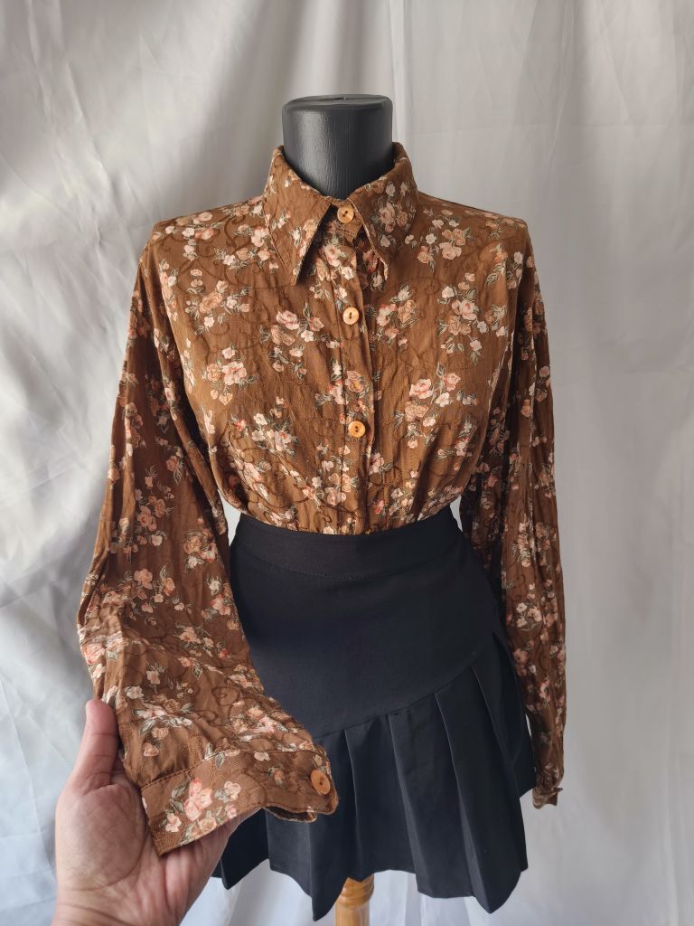 Çiçek Desenli dokulu vintage gömlek 5968 — görsel 11/14