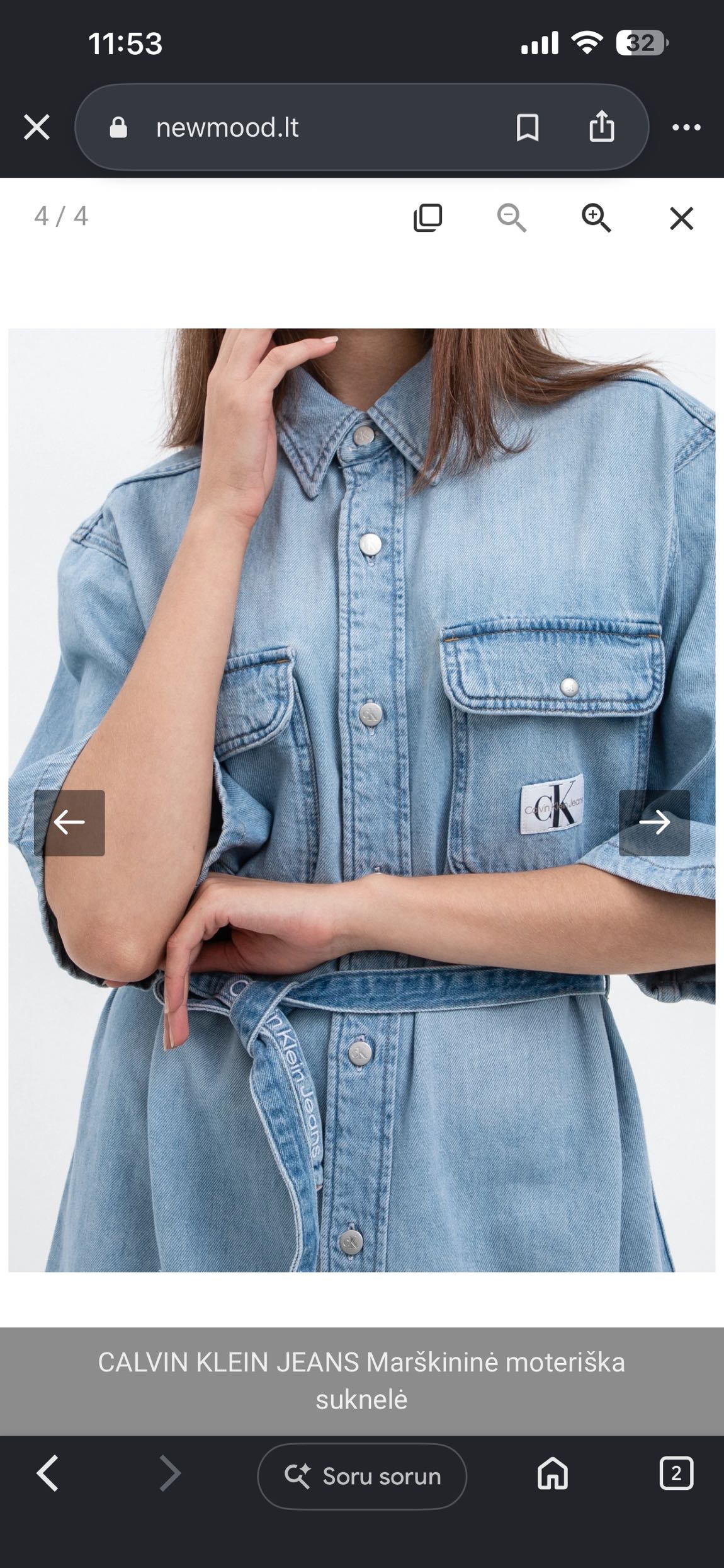 Mavi Denim Elbise — görsel 3/4