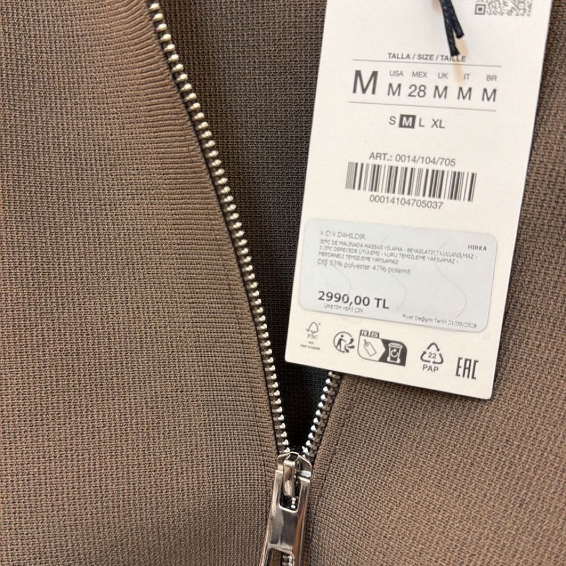 Zara Blazer Ceket SIFIR M SON 1 adet — görsel 7/8