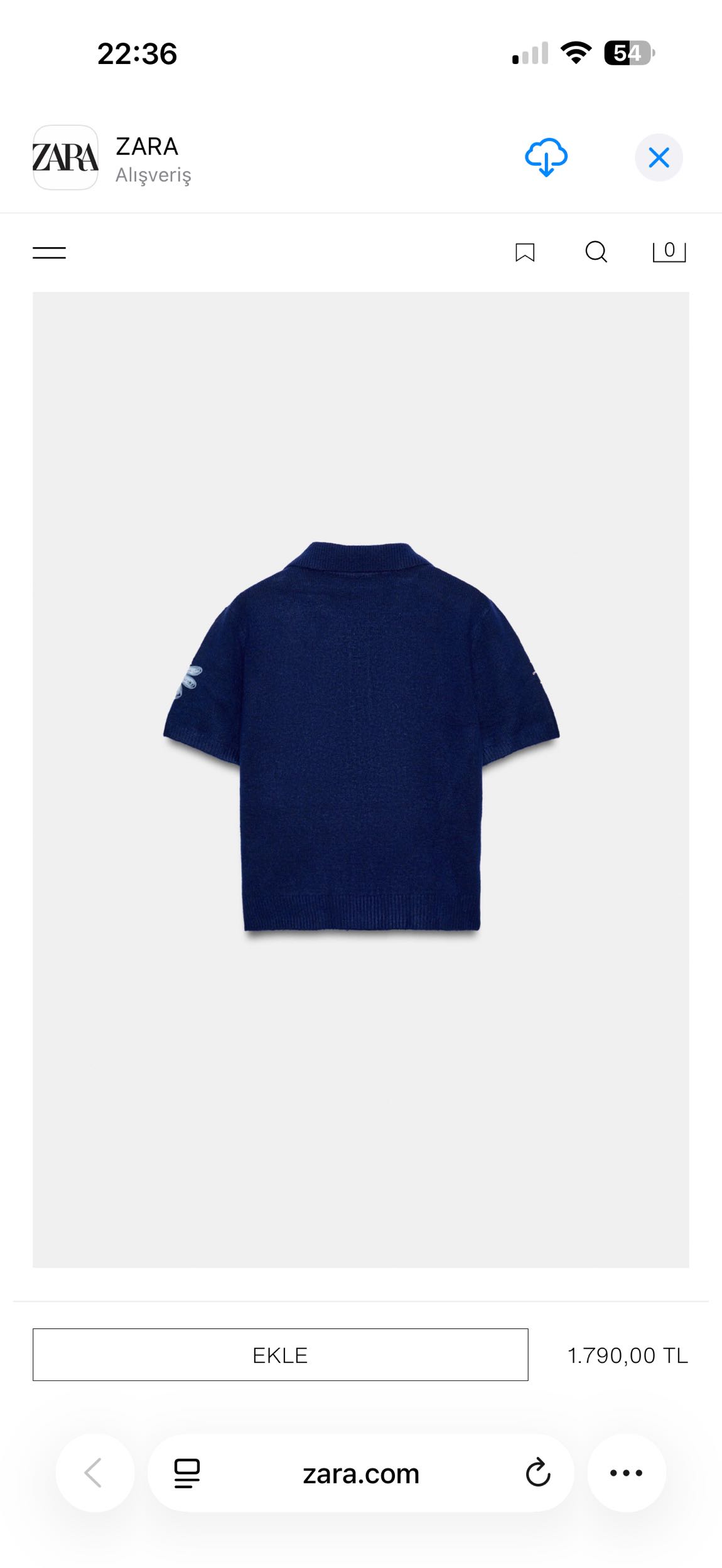 Zara Lacivert Çiçek Desenli Hırka — görsel 8/10