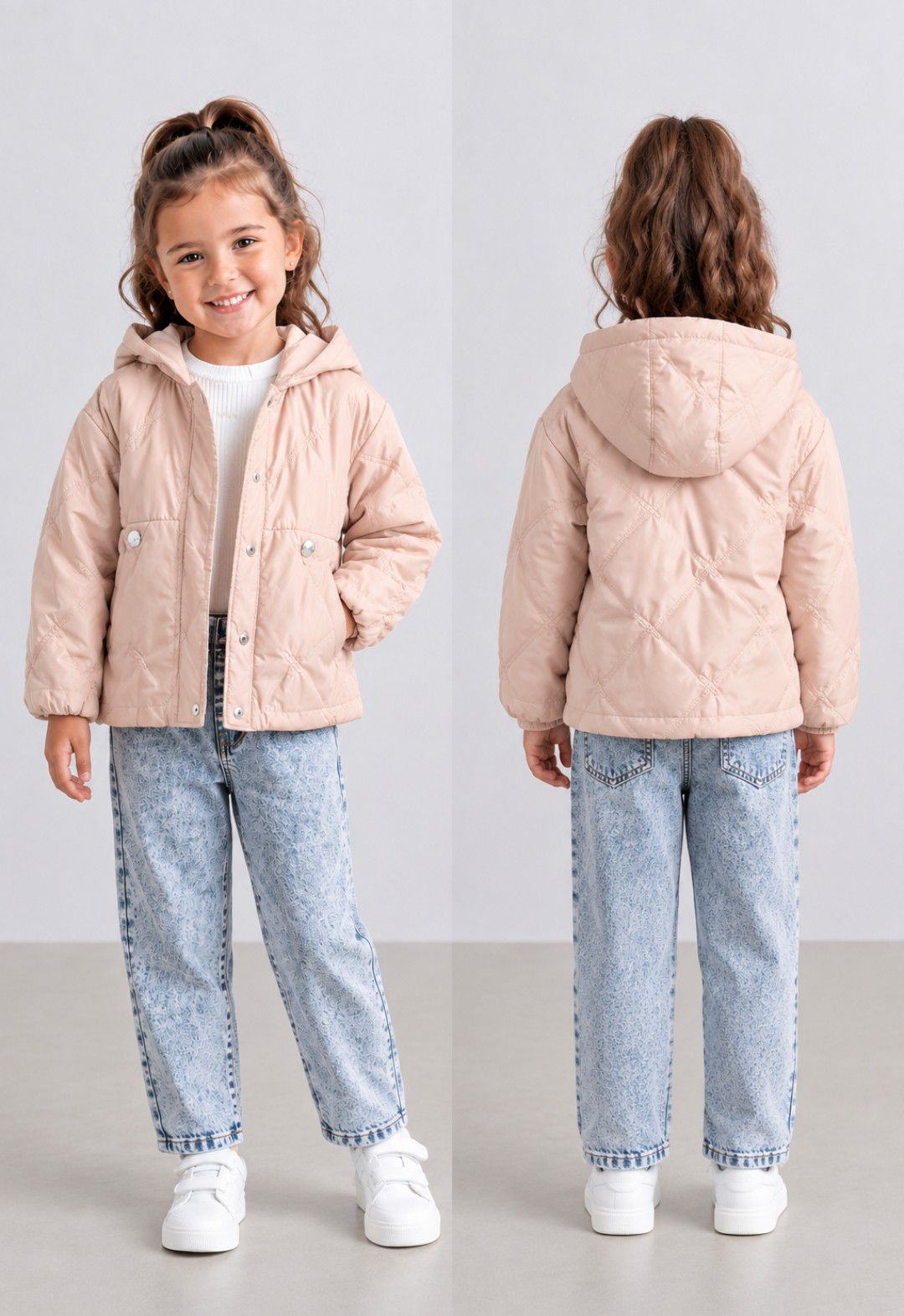 Kız Çocuk Mont,Kot Pantolon,Sweat Takımı — görsel 3/10