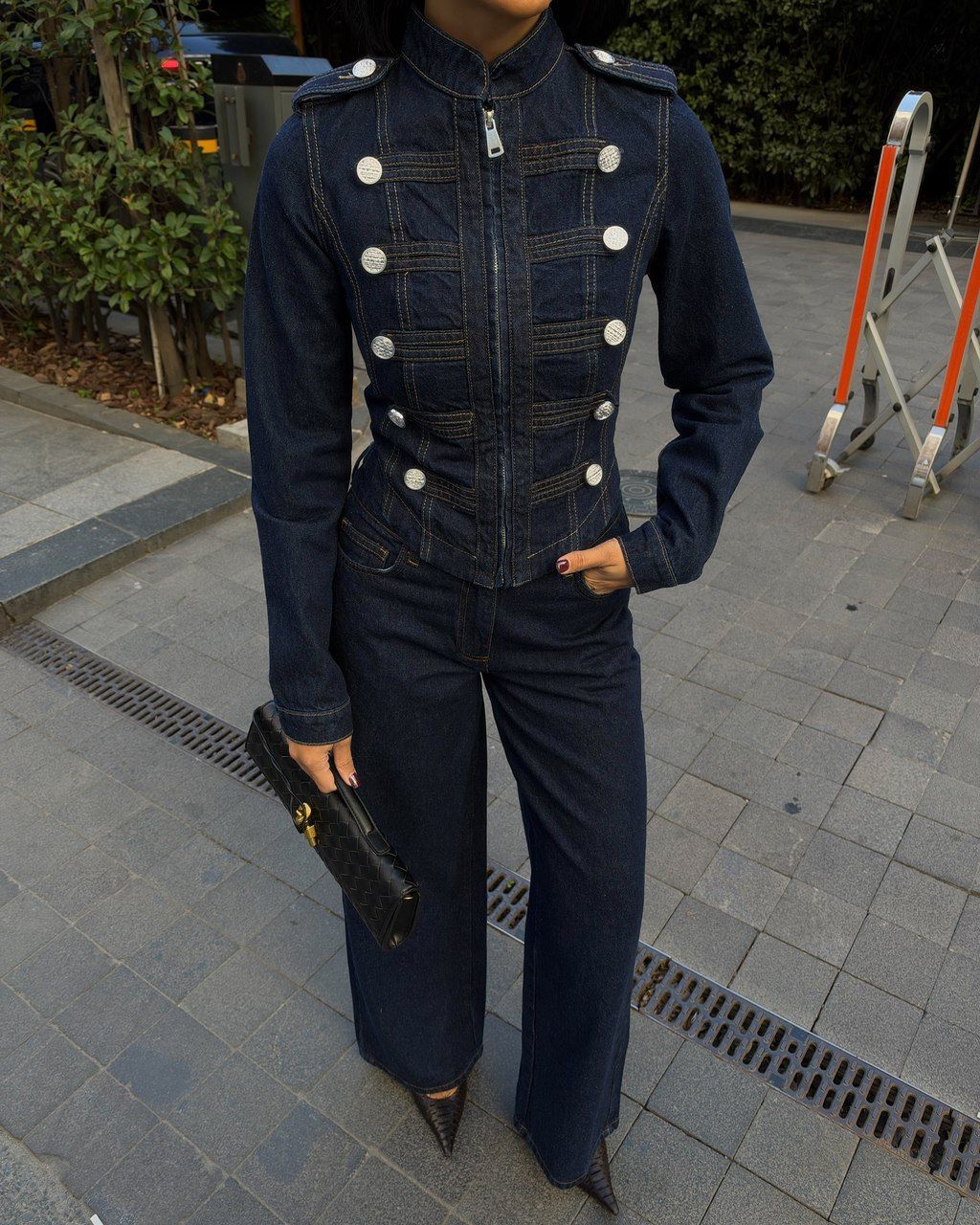 Denim Napolyon Ceket ve Pantolon Takım S — görsel 4/6