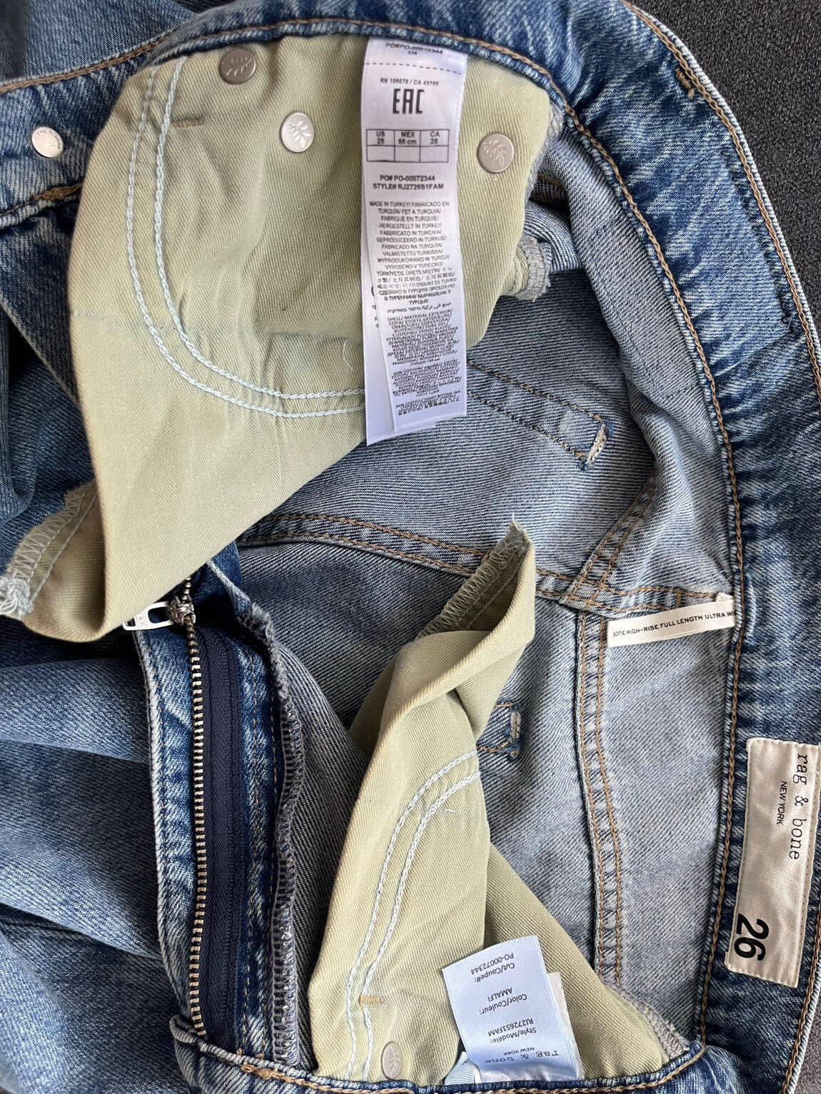 Rag & Bone Mavi Geniş Paça Jean — görsel 3/4