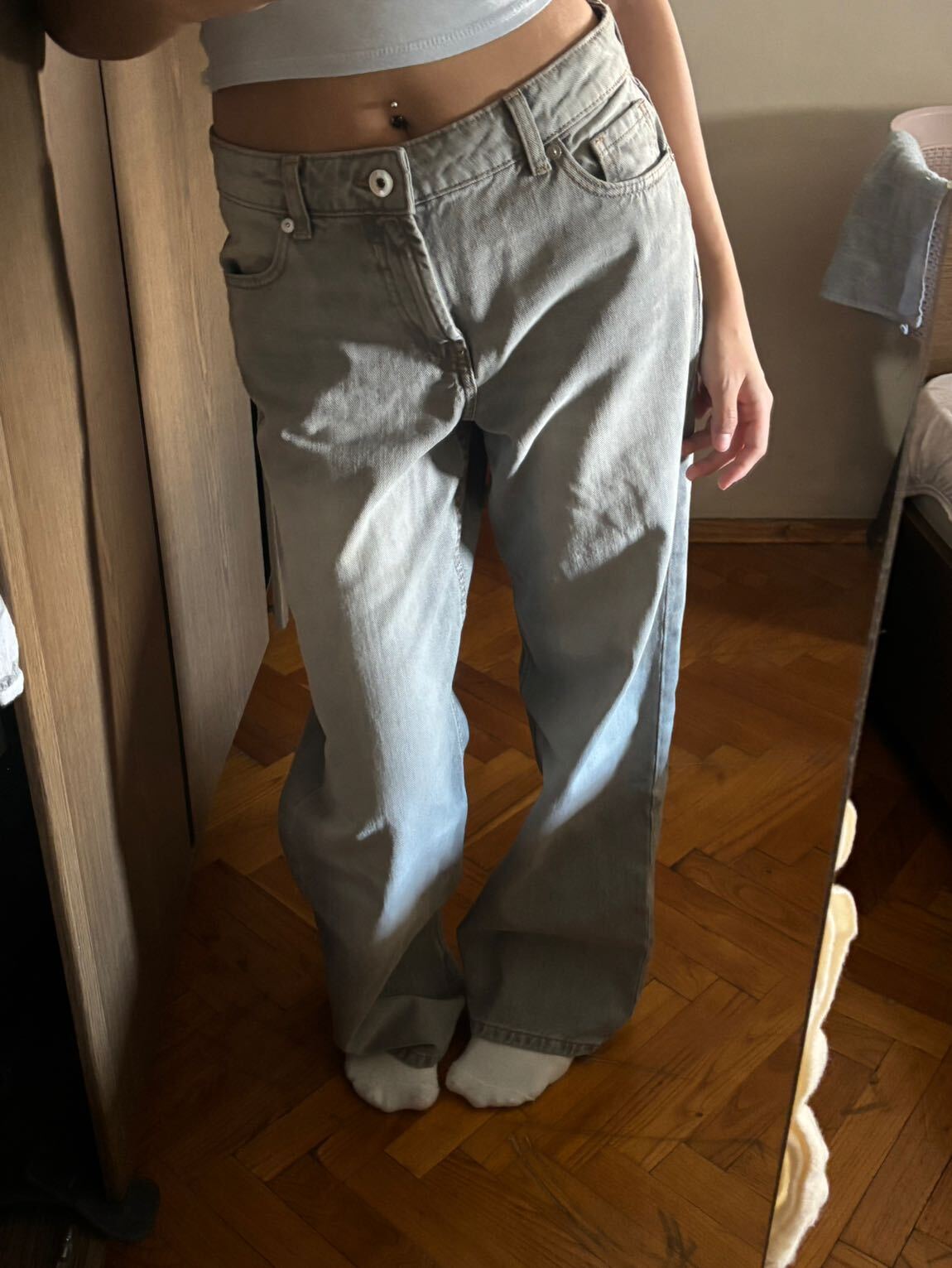 Bershka gri baggy Pantolon — görsel 3/6