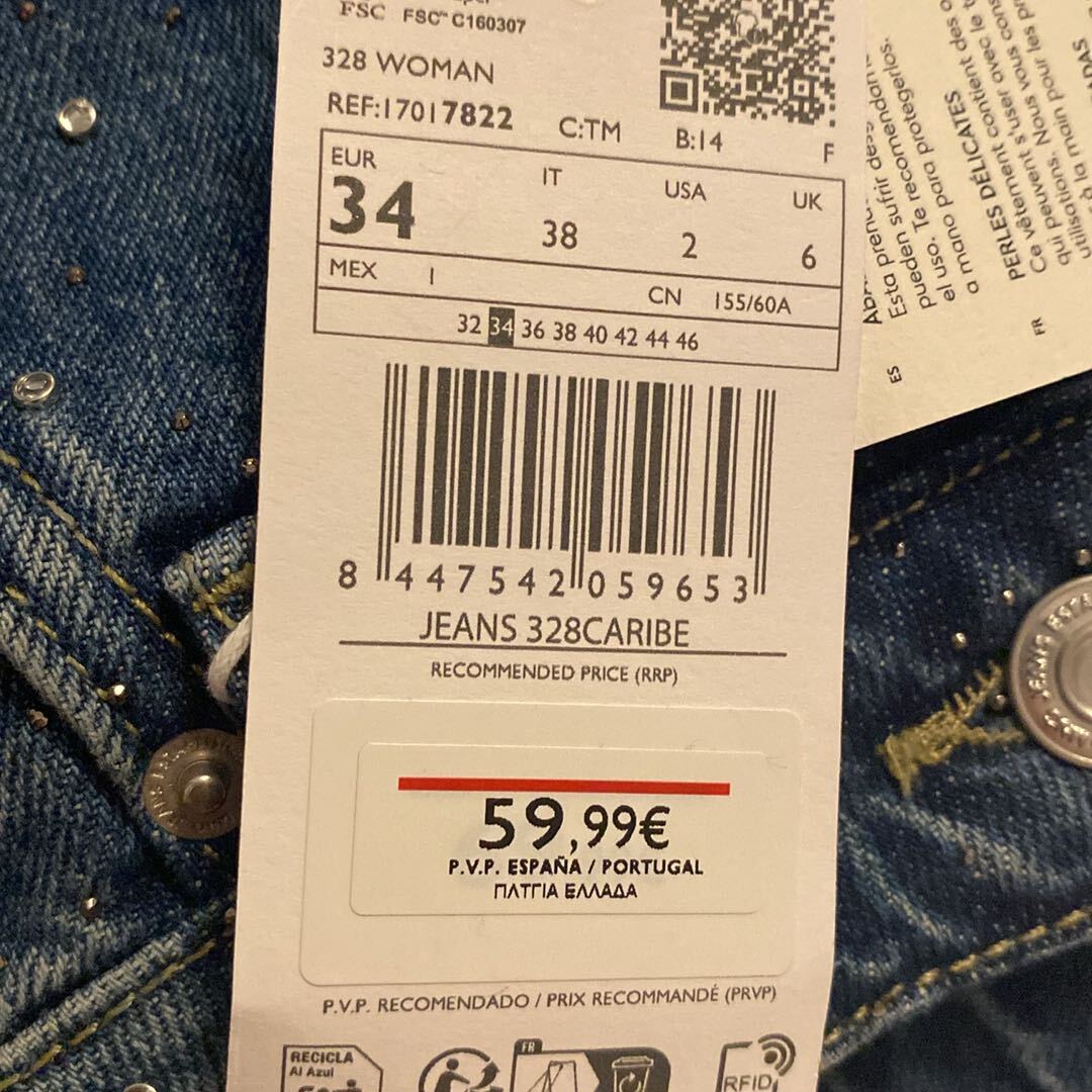 Mango Taşlı Geniş Paça Jean Pantolon — görsel 6/7