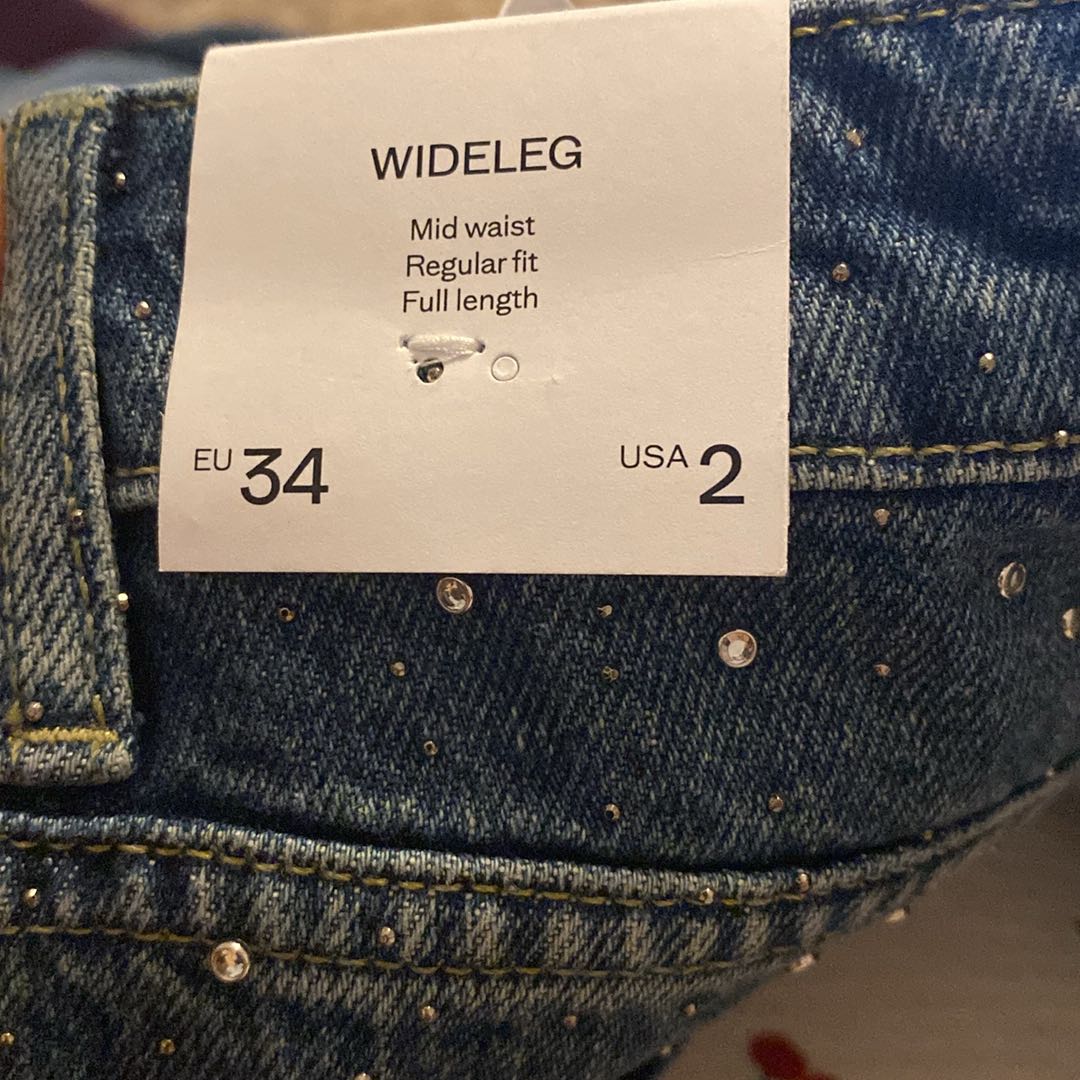 Mango Taşlı Geniş Paça Jean Pantolon — görsel 7/7