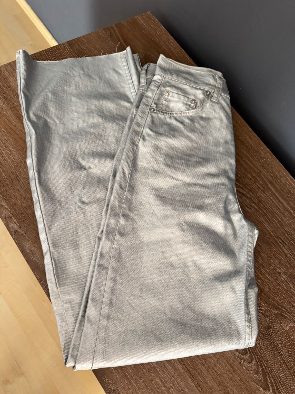 Gümüş Mumlu Wide Leg Pantolon — görsel 3/4