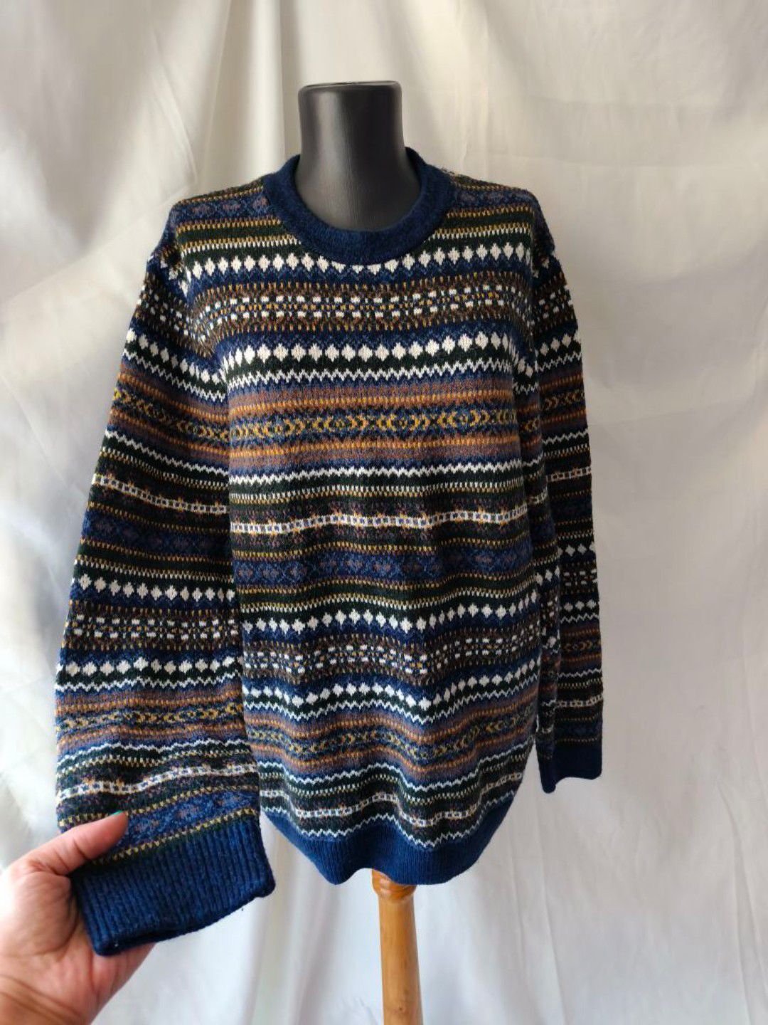 Unisex Desenli Vintage Kazak — görsel 4/10