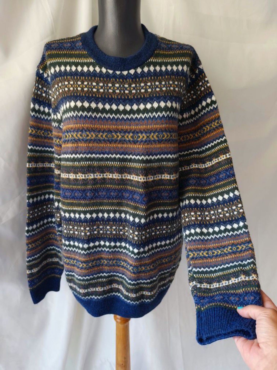 Unisex Desenli Vintage Kazak — görsel 1/10