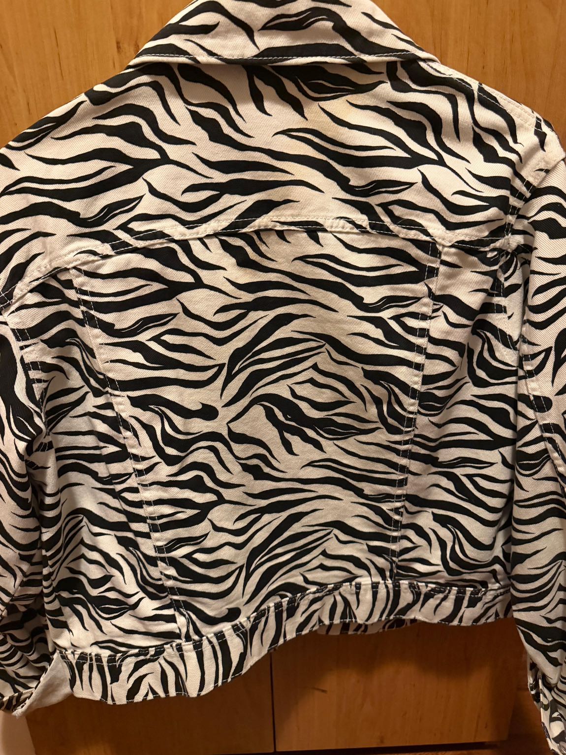 H&M Zebra Desenli Kot Ceket — görsel 3/4