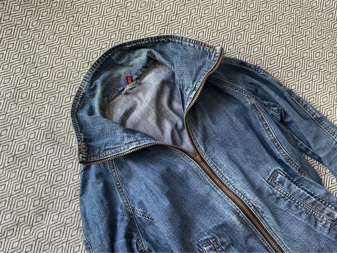 Washed jean high neck ceket — görsel 4/4