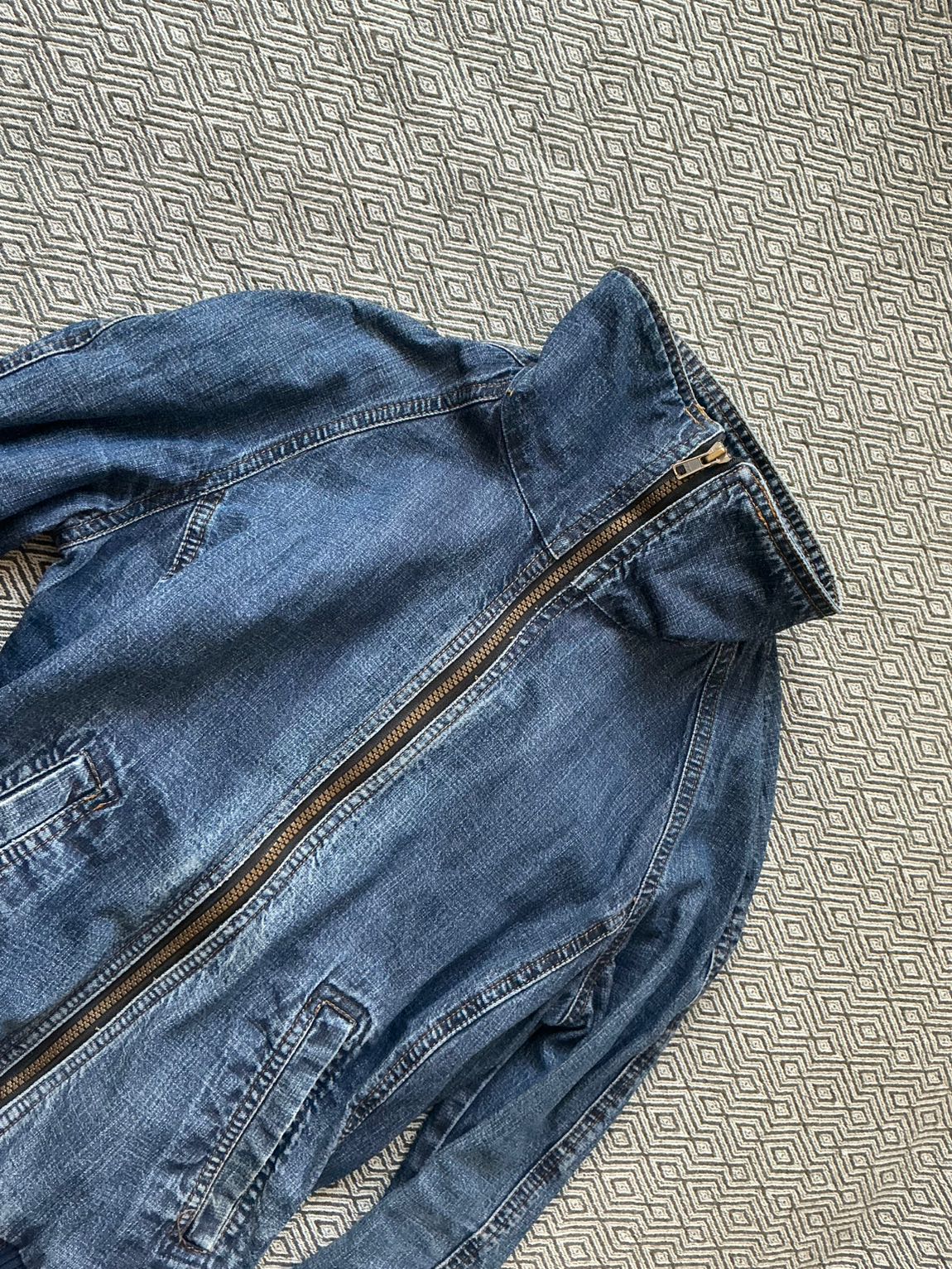 Washed jean high neck ceket — görsel 2/4