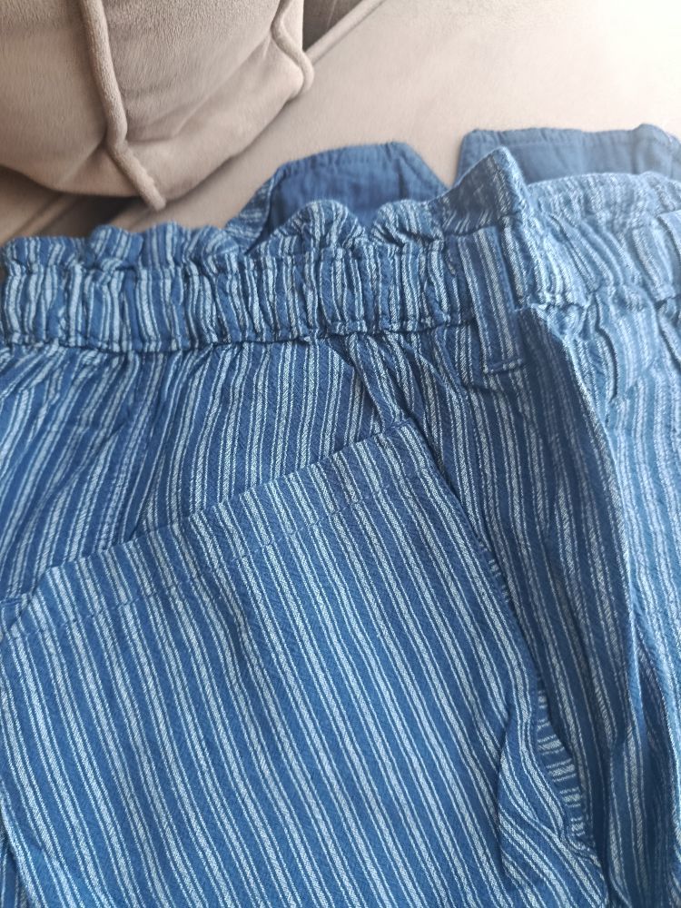FREE PEOPLE Çizgili Bol Paça Pantolon — görsel 6/6