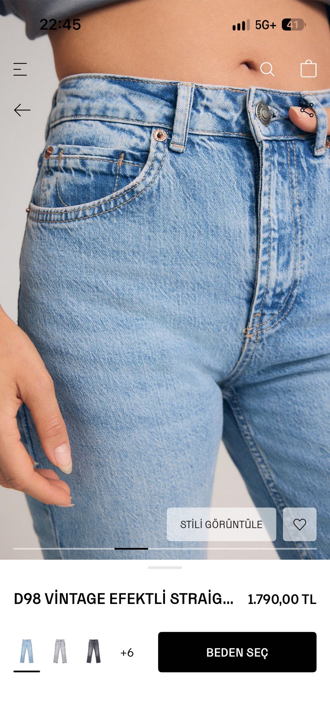 Stradivarius D98 Vintage Jean — görsel 3/4