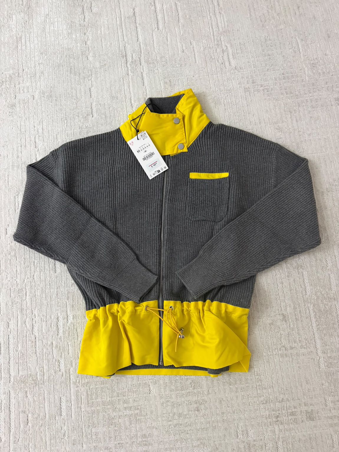 Zara Gri Sarı Fermuarlı Sweatshirt — görsel 8/11