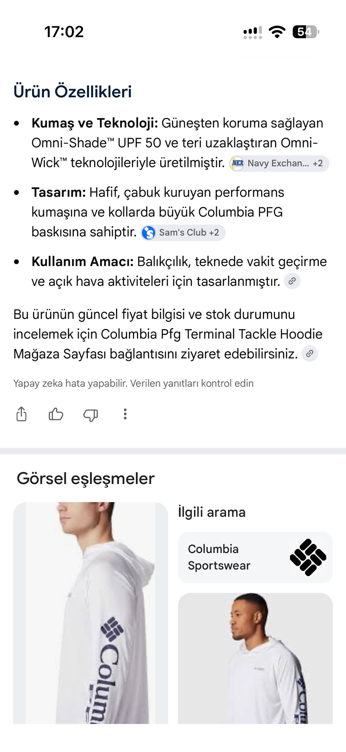 🇺🇸Columbia PFG Kapüşonlu Tişört — görsel 11/11