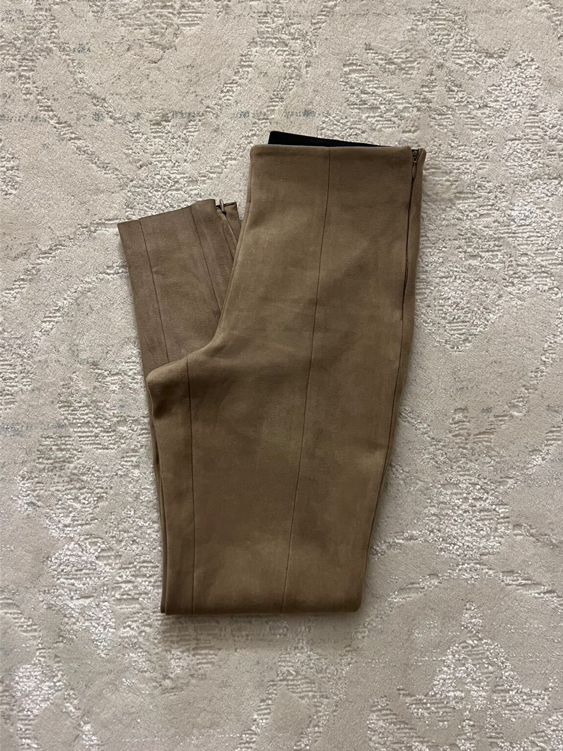 Zara Bej Süet Pantolon Tayt — görsel 5/8