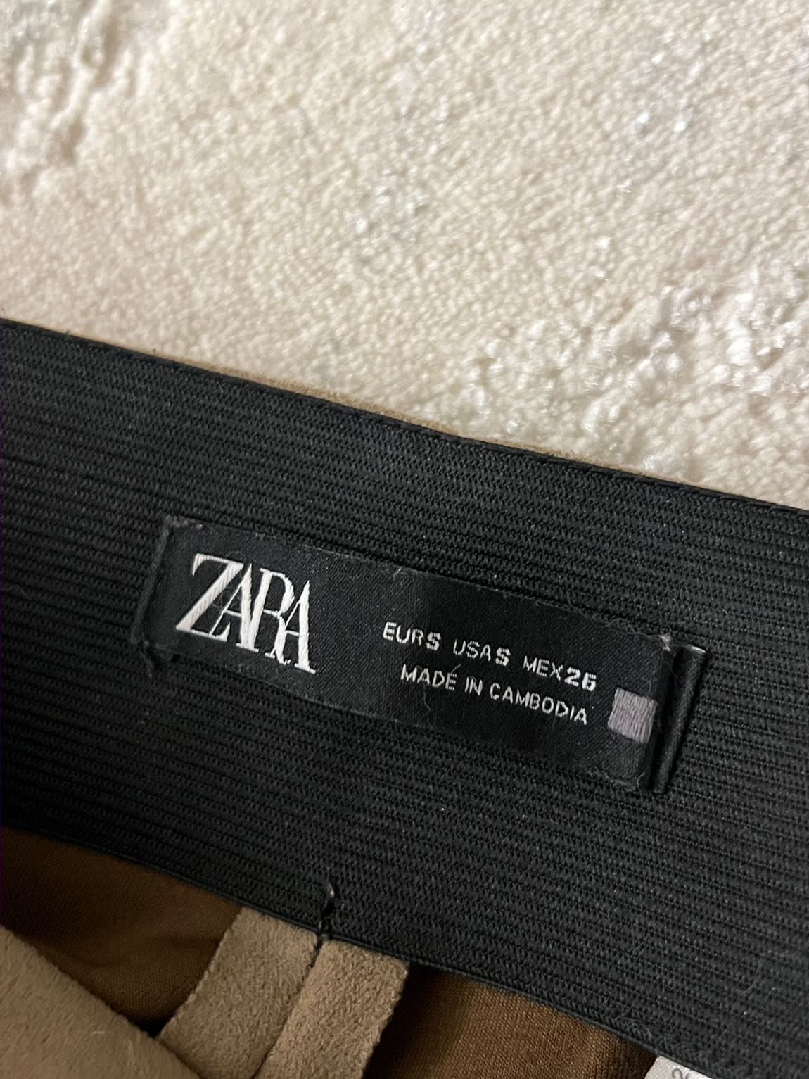 Zara Bej Süet Pantolon Tayt — görsel 7/8