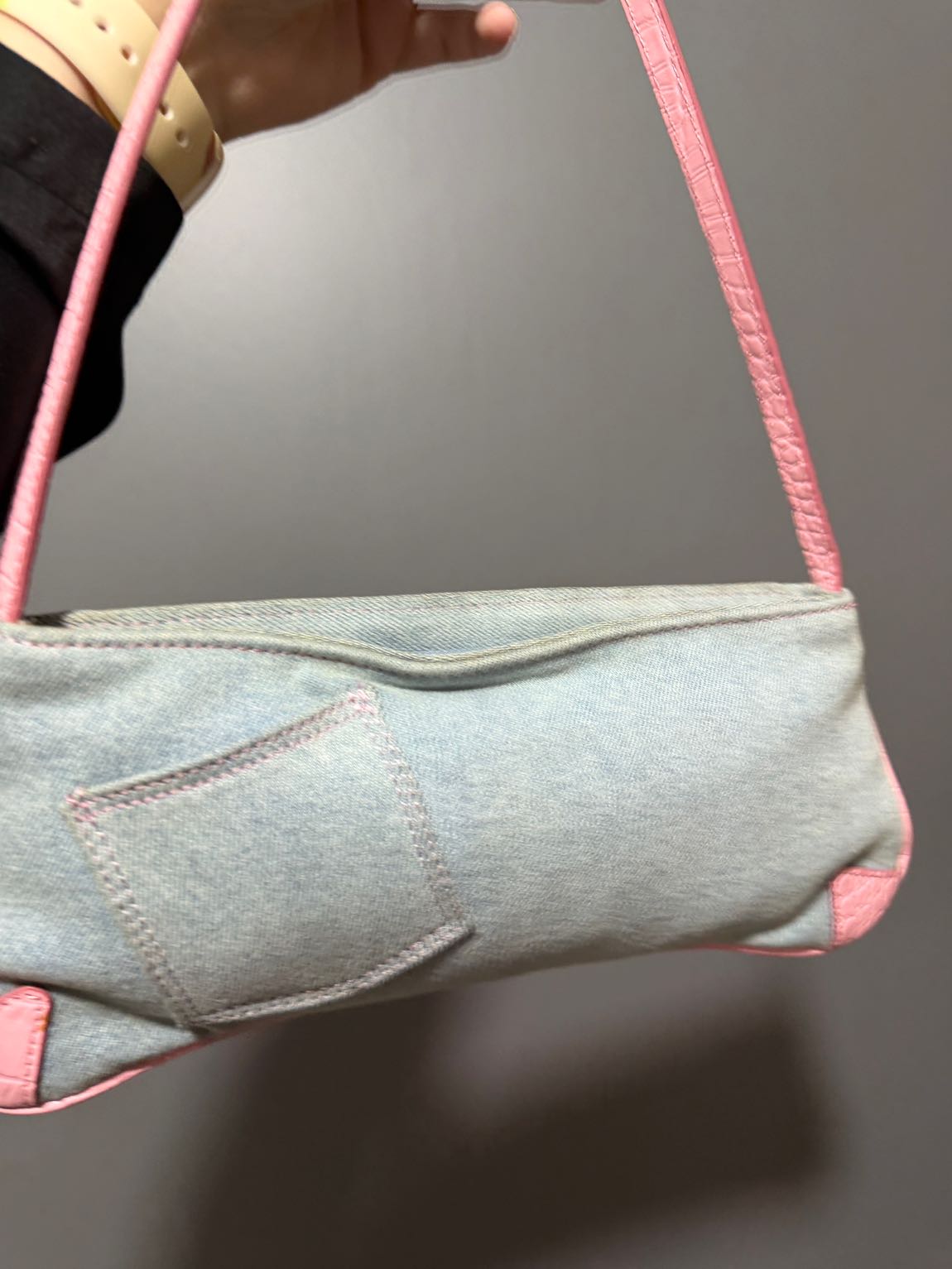 Manc Denim ve Pembe Detaylı Çanta — görsel 3/6