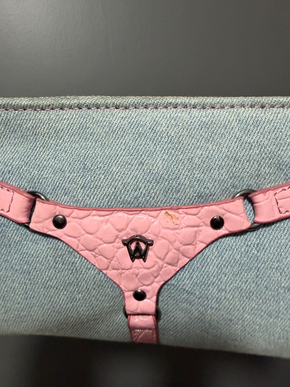 Manc Denim ve Pembe Detaylı Çanta — görsel 2/6