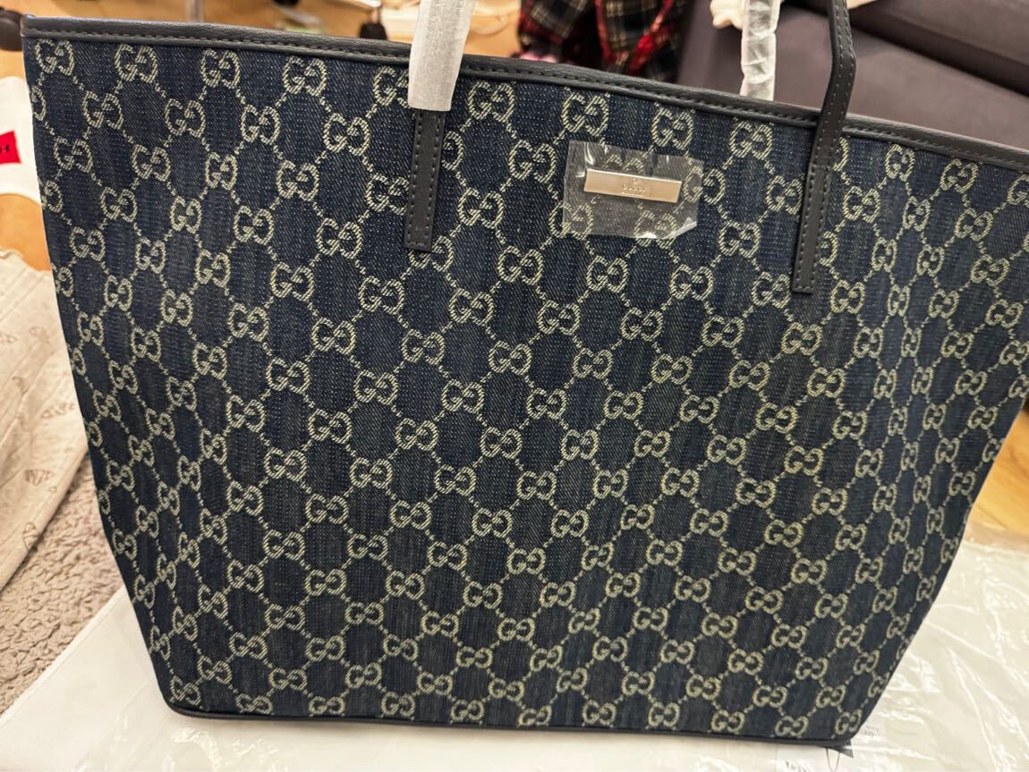 Gucc* monograme tote jean çanta — görsel 13/13