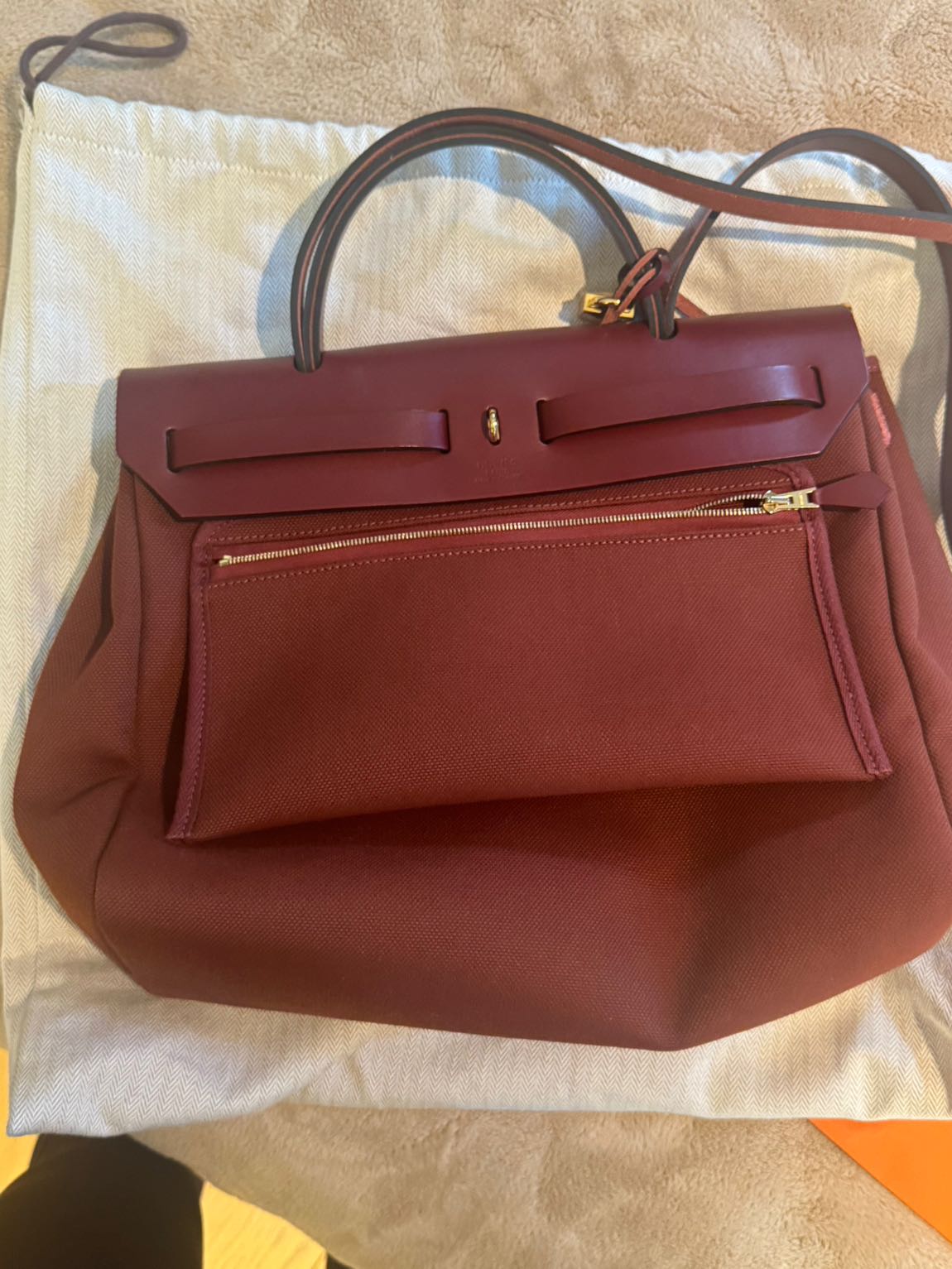 Hermes Herbag Bordo Omuz Çantası — görsel 4/5