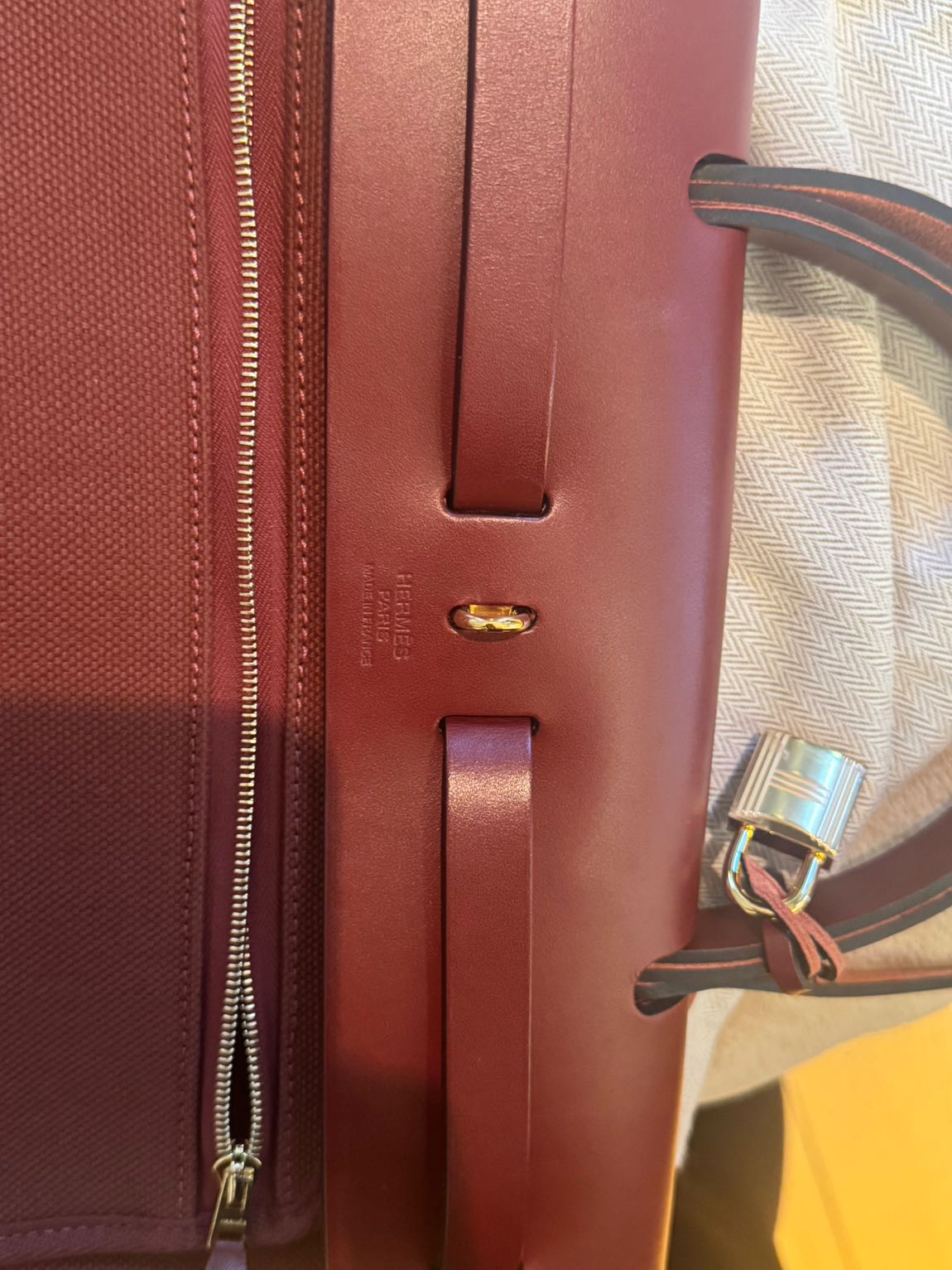 Hermes Herbag Bordo Omuz Çantası — görsel 3/5