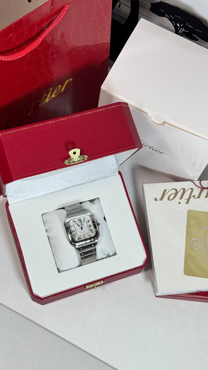 Cartier Gümüş Otomatik Saat. kutulu — görsel 5/6