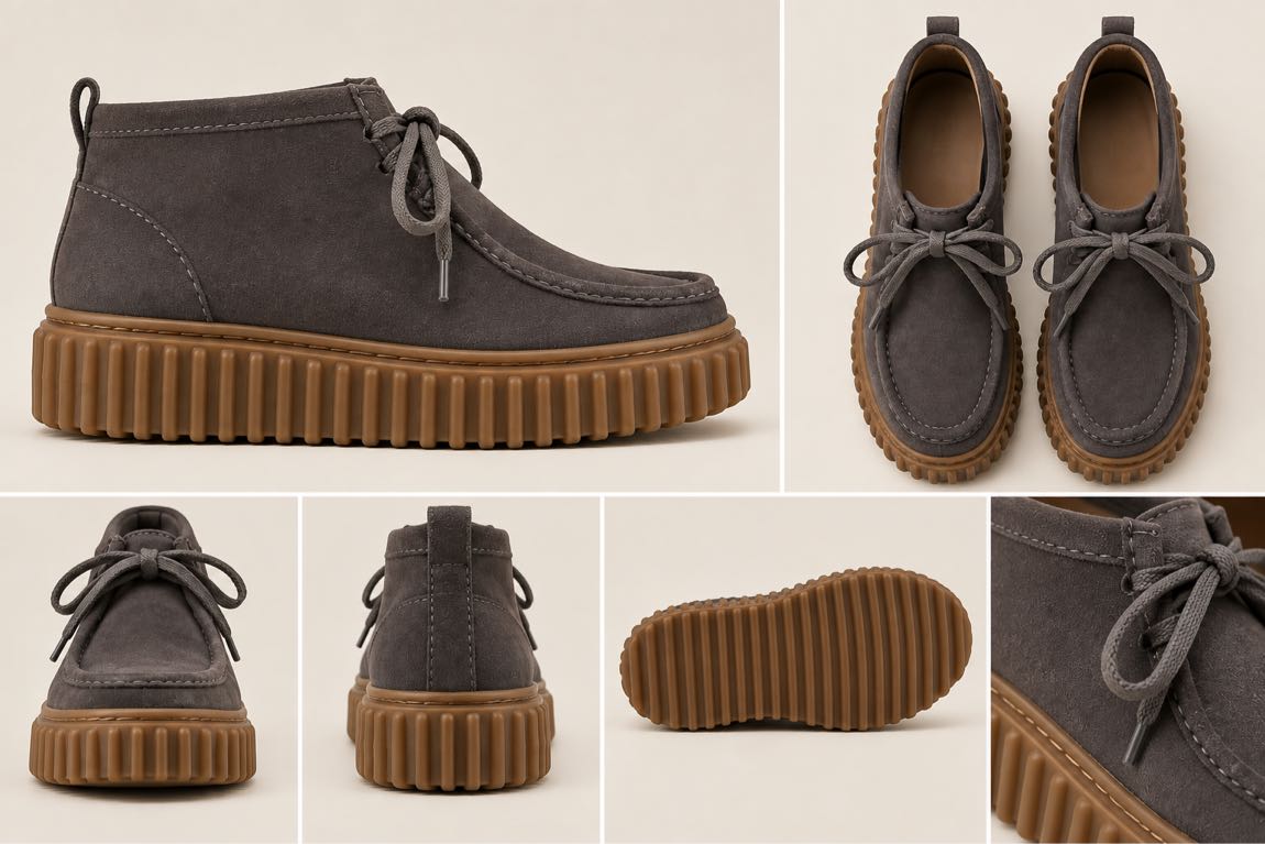 Clarks Gri Süet Ayakkabı bot — görsel 2/7
