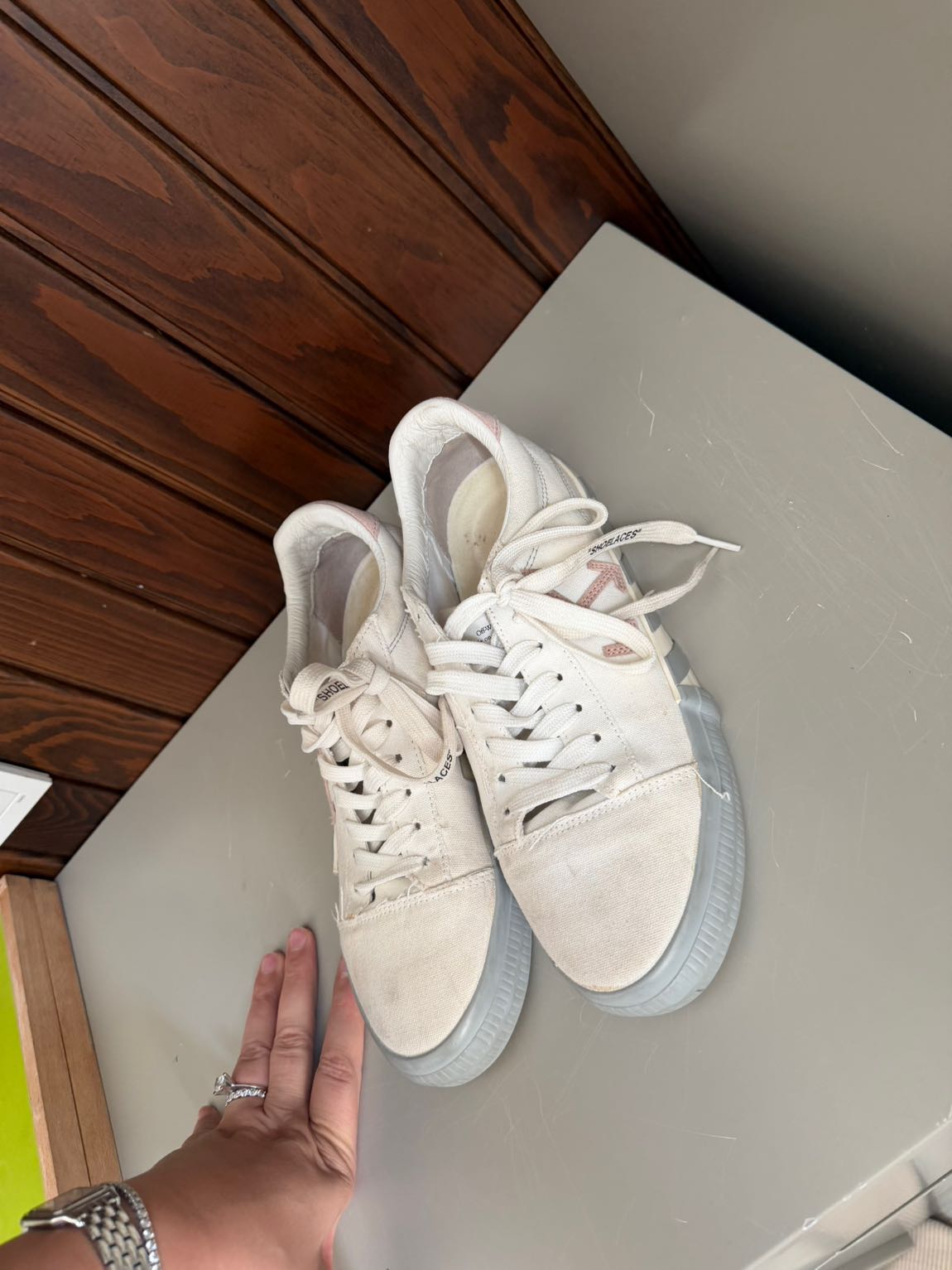 Off White Sneaker Beyaz/Pembe — görsel 6/6