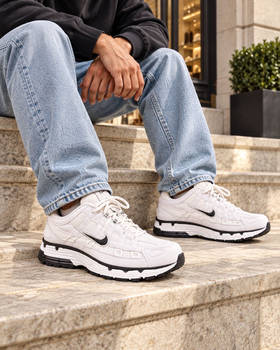 Nike P-6000 Beyaz Siyah Erkek — görsel 2/3