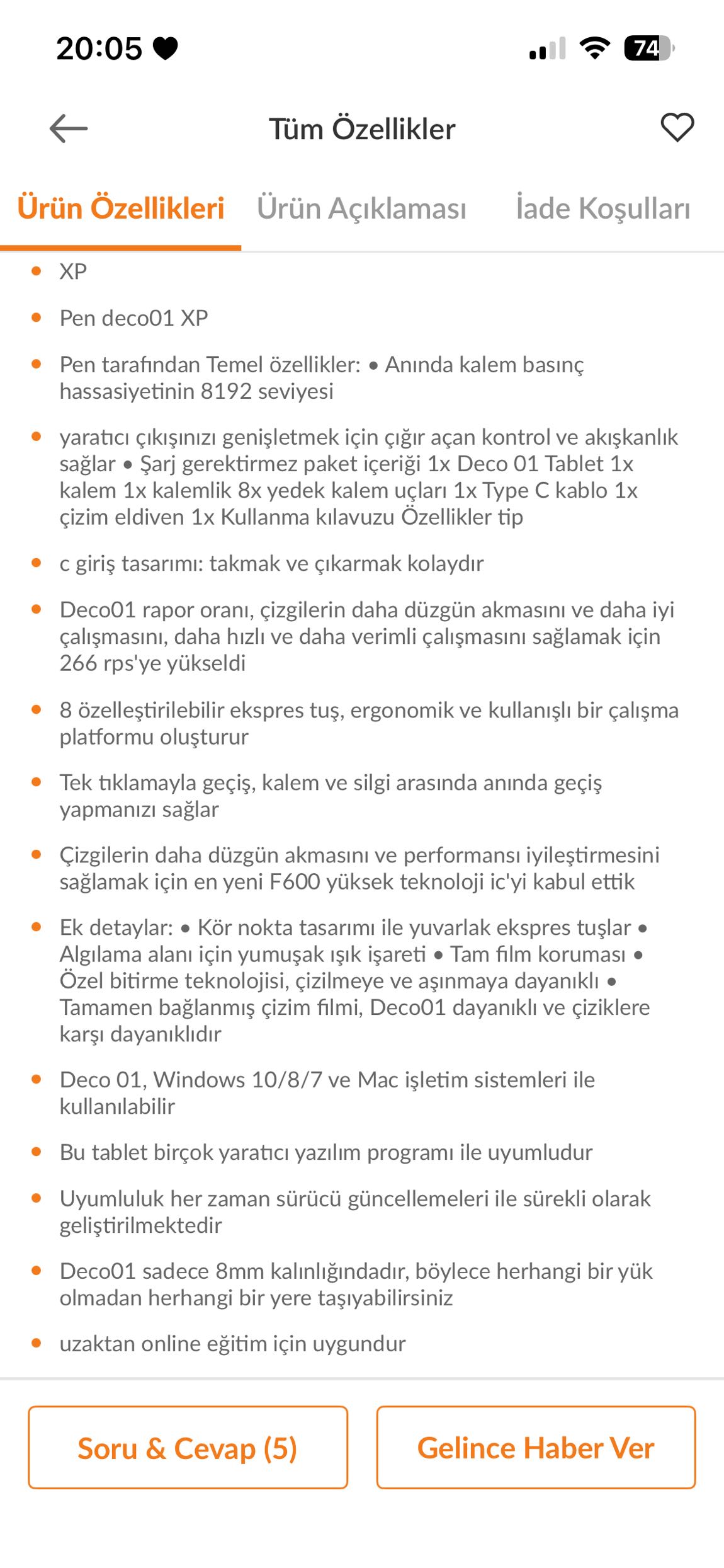 XP-Pen Deco 01 10x6,25 inç Grafik Tablet — görsel 4/4